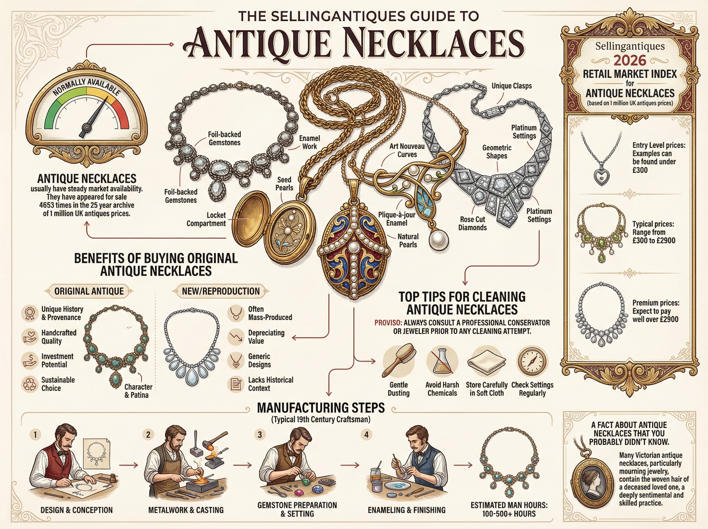 Antique Necklaces Guide Infographic