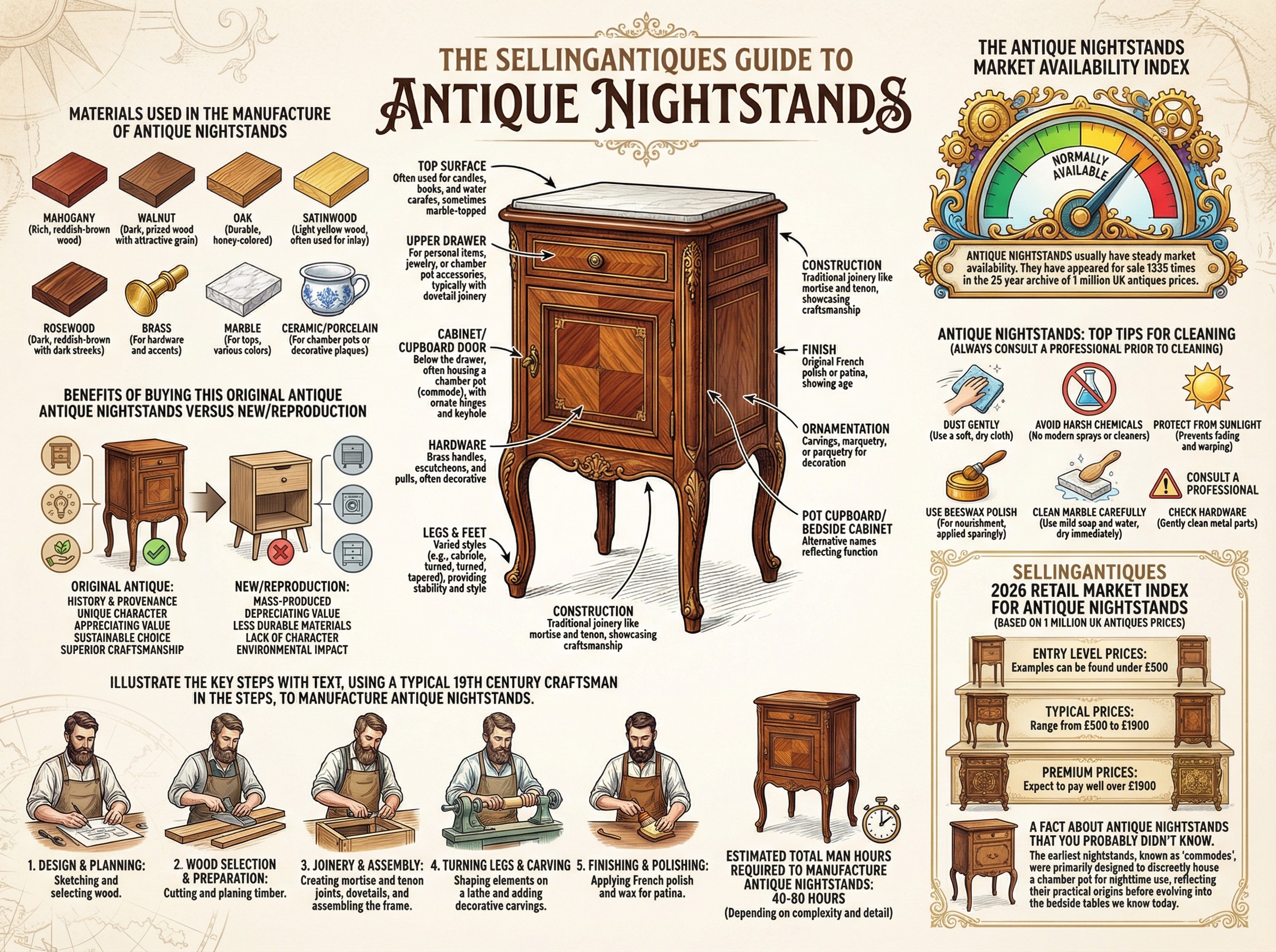 Antique Nightstands Guide Infographic