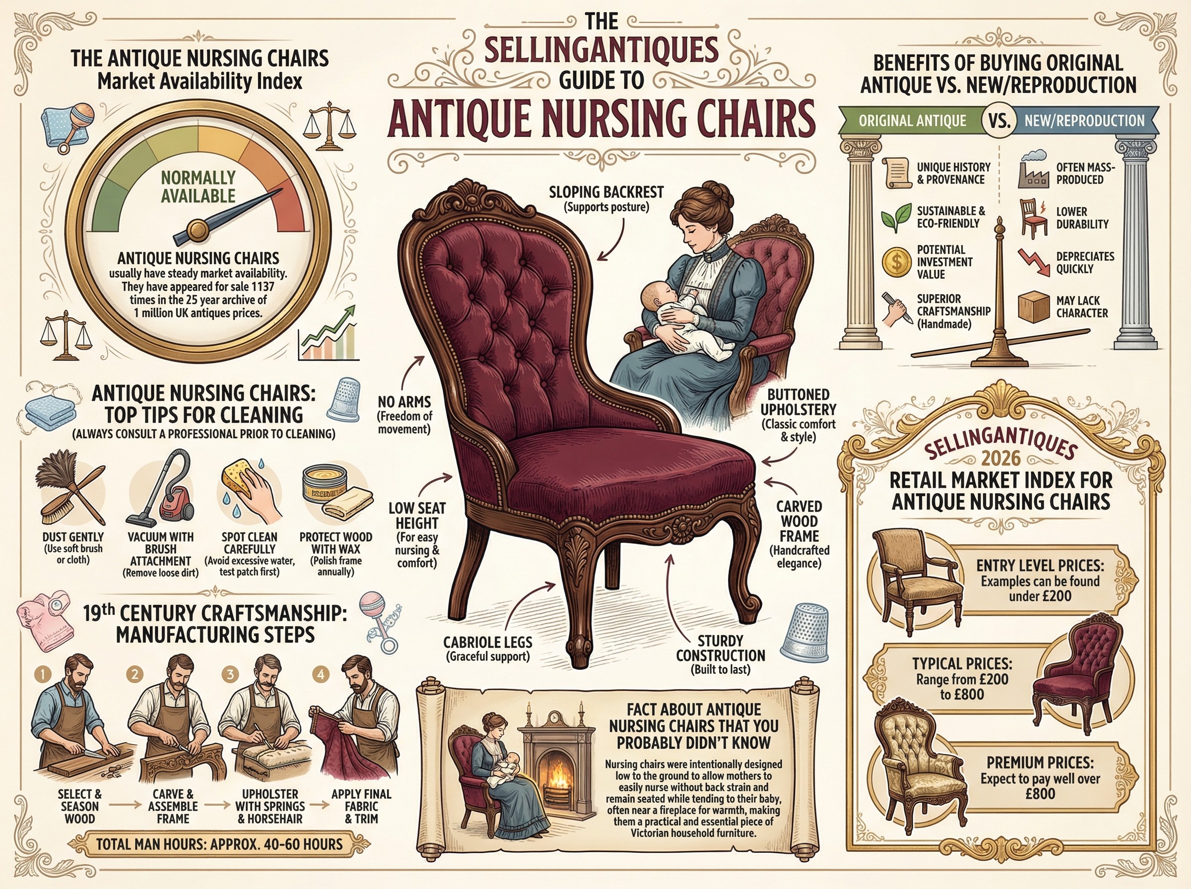 Antique Nursing Chairs Guide Infographic