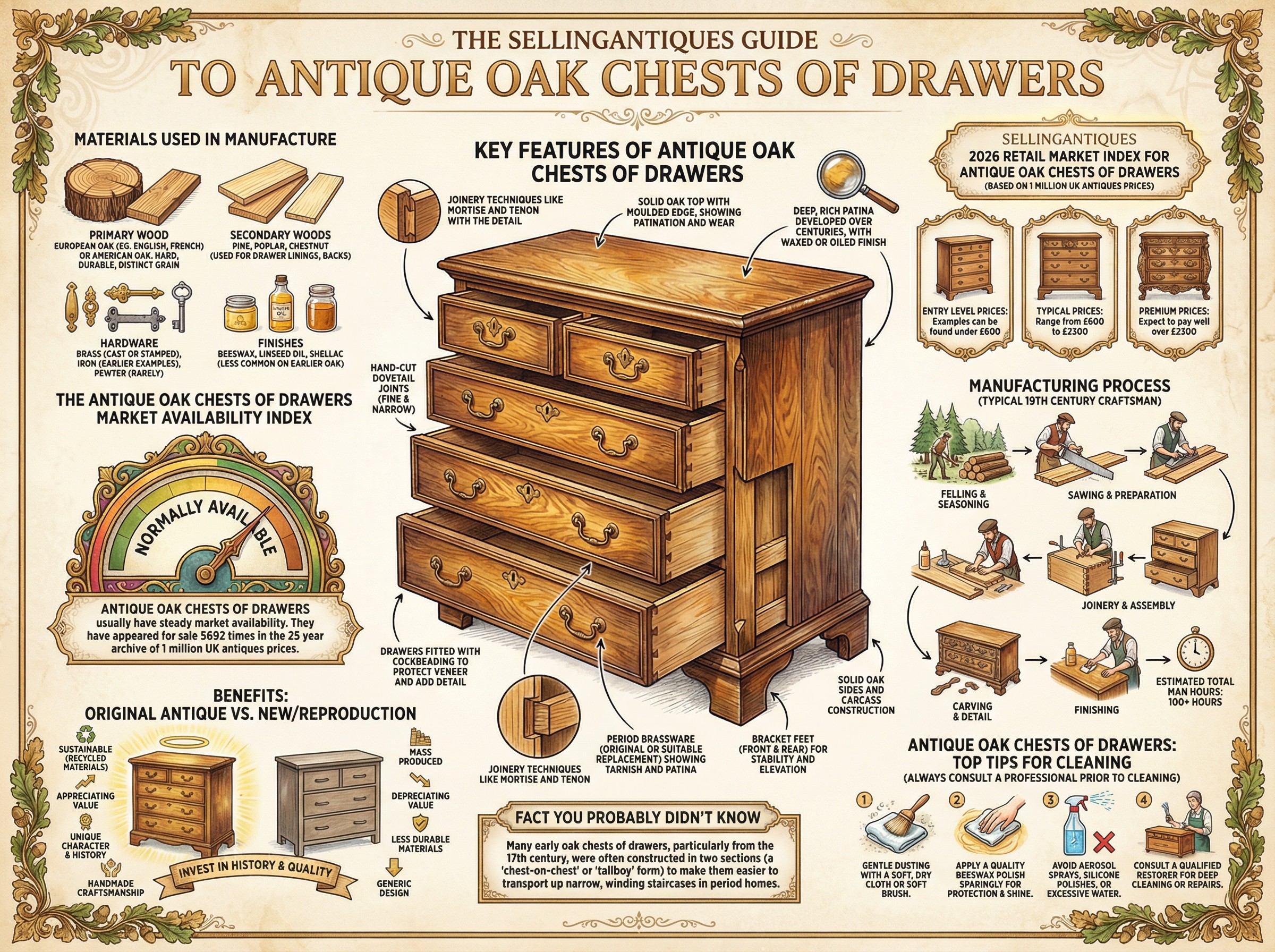 Antique Oak Chests Of Drawers Guide Infographic