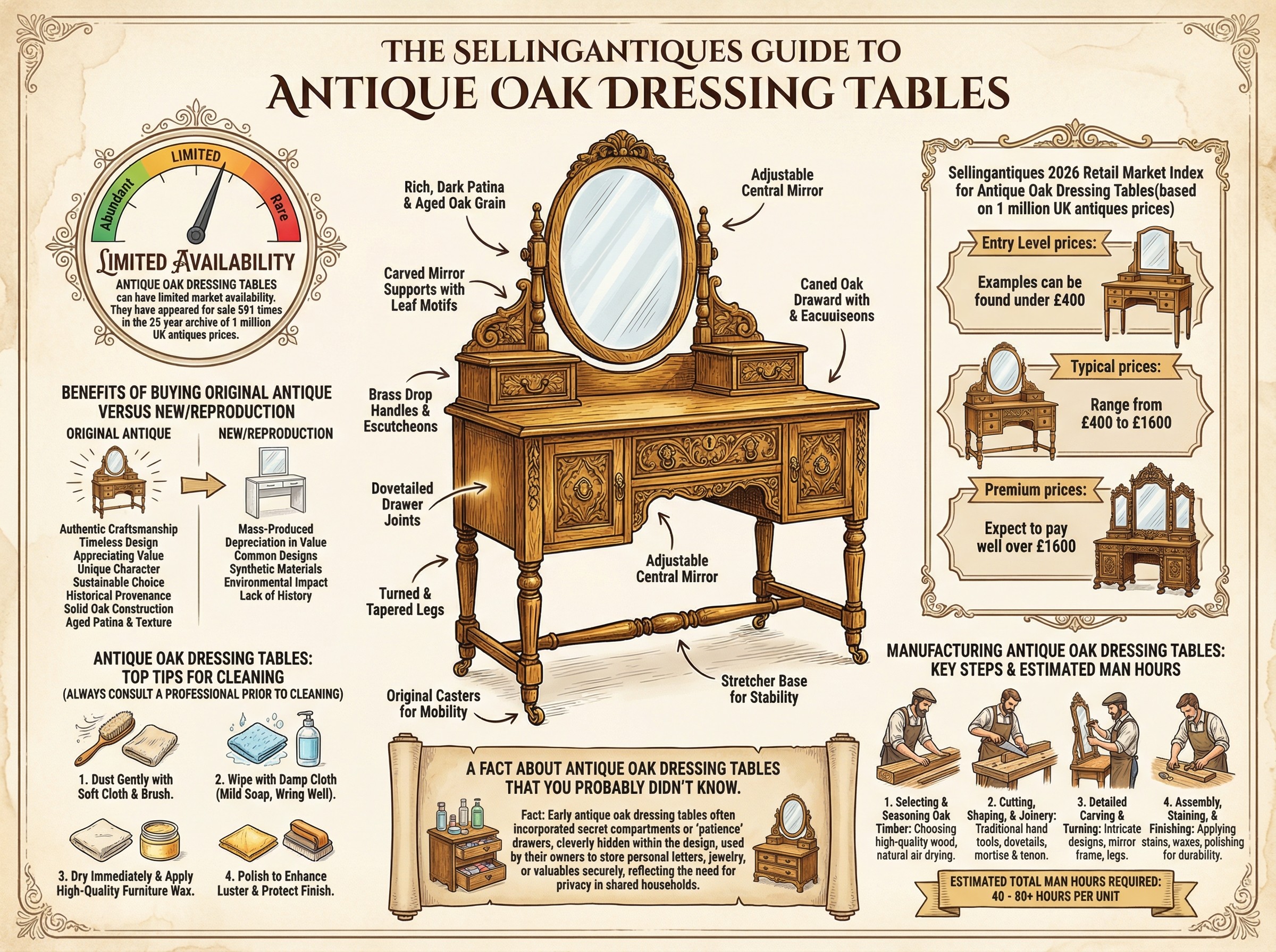 Visual Wooden Table Guide The Sellingantiques Guide to Antique Oak Dressing Tables