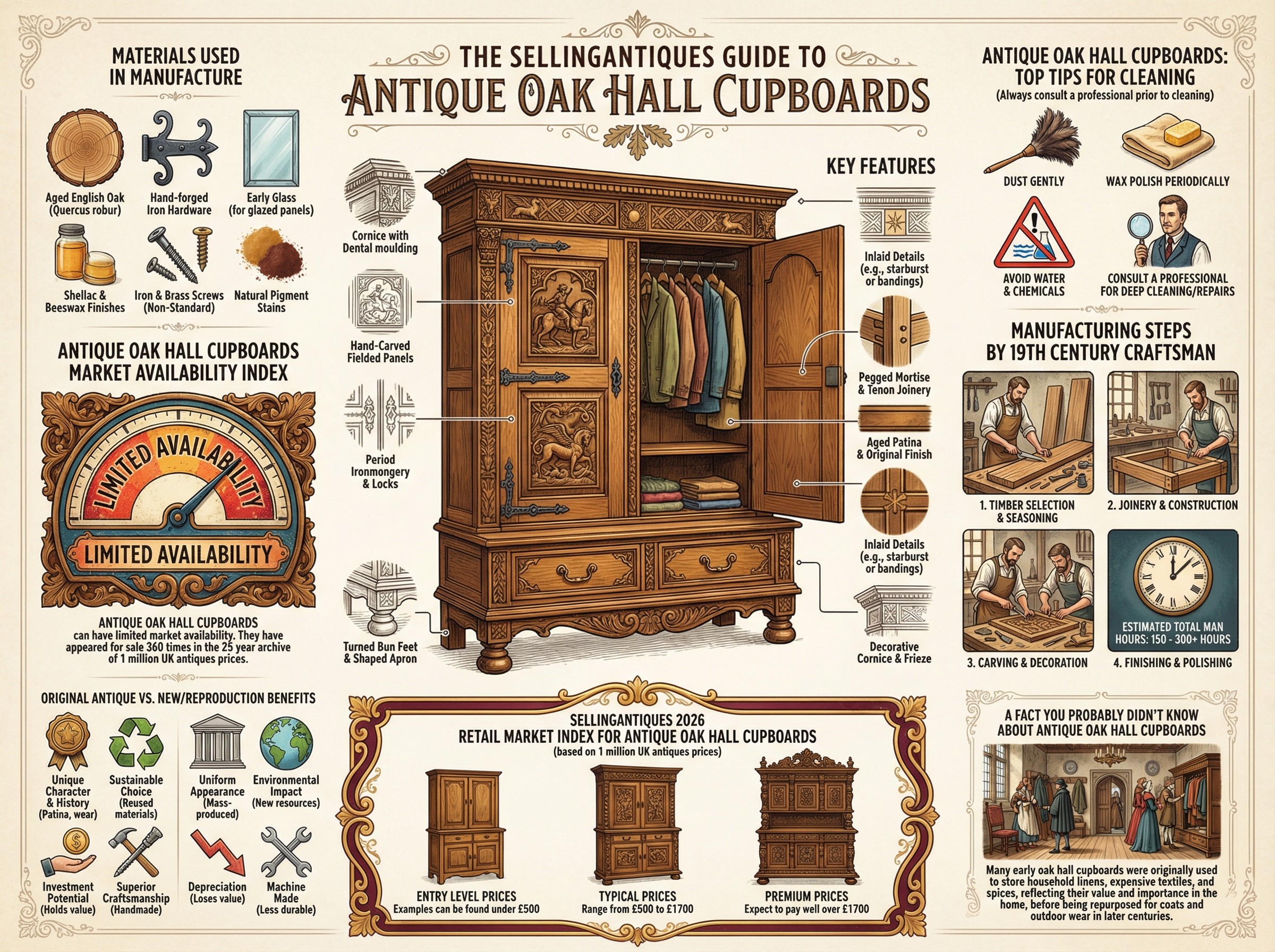 The Sellingantiques Guide to Antique Oak Hall Cupboards