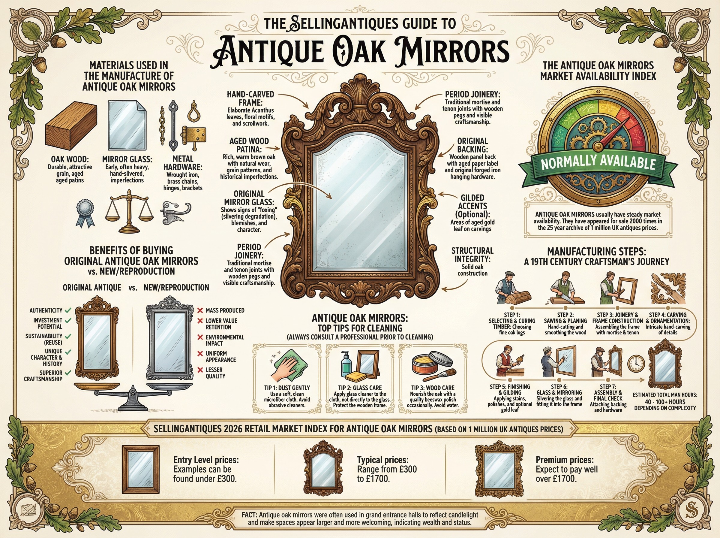 Antique Oak Mirrors Guide Infographic