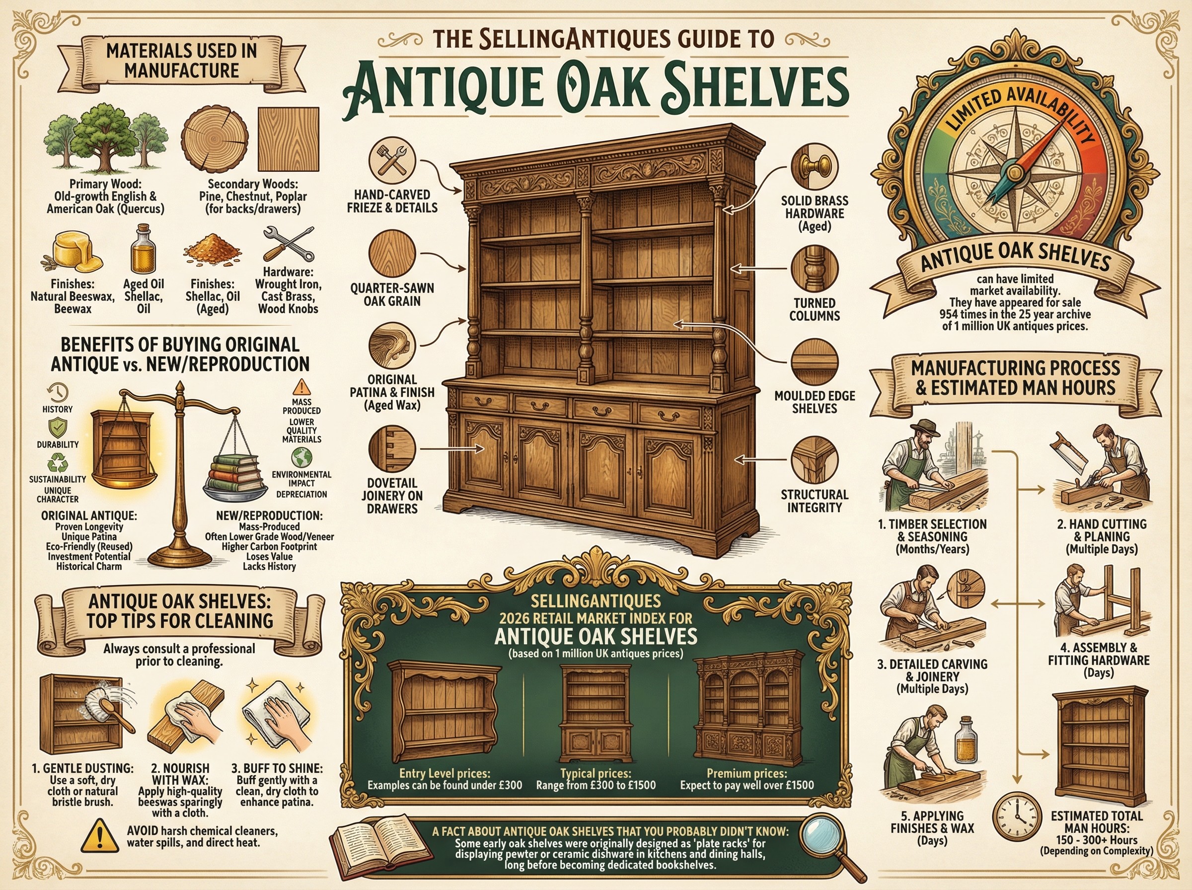 The Sellingantiques Guide to Antique Oak Shelves