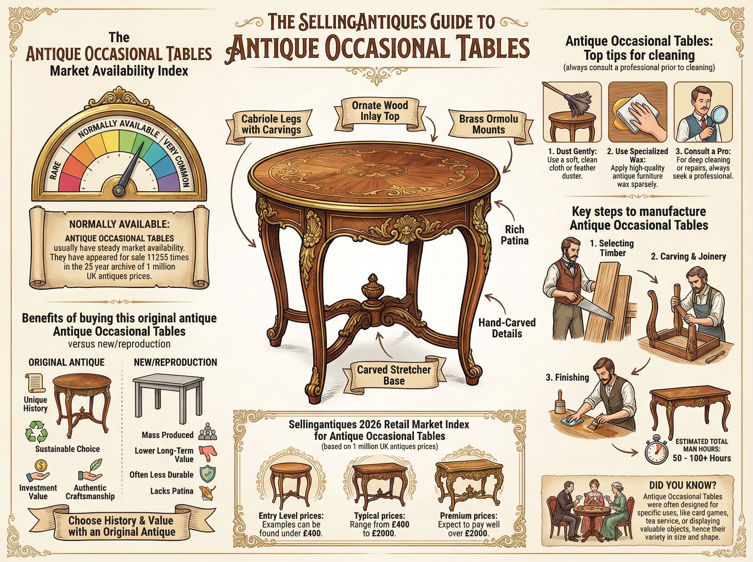Antique Occasional Tables Guide Infographic