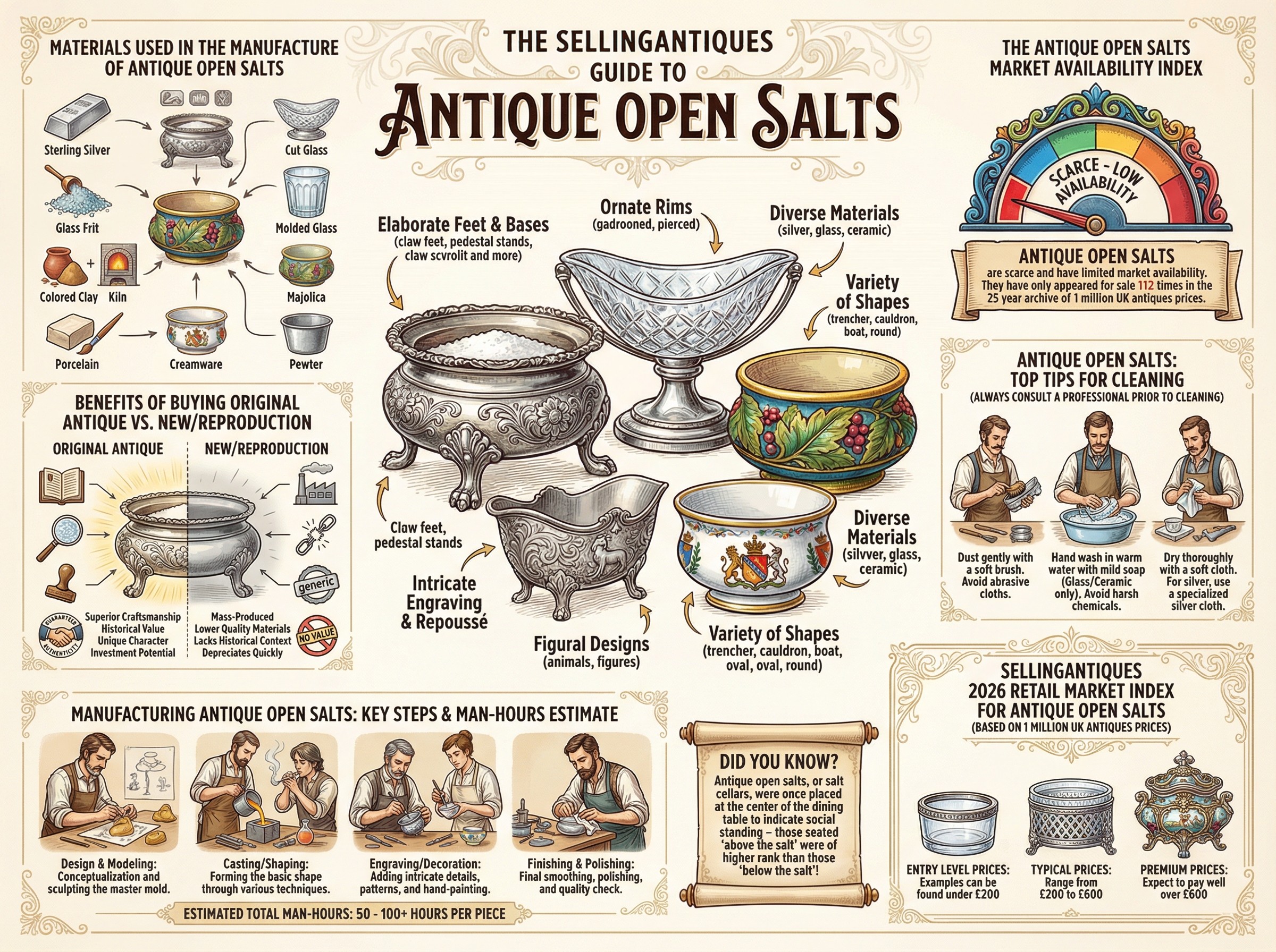 Antique Open Salts Guide Infographic