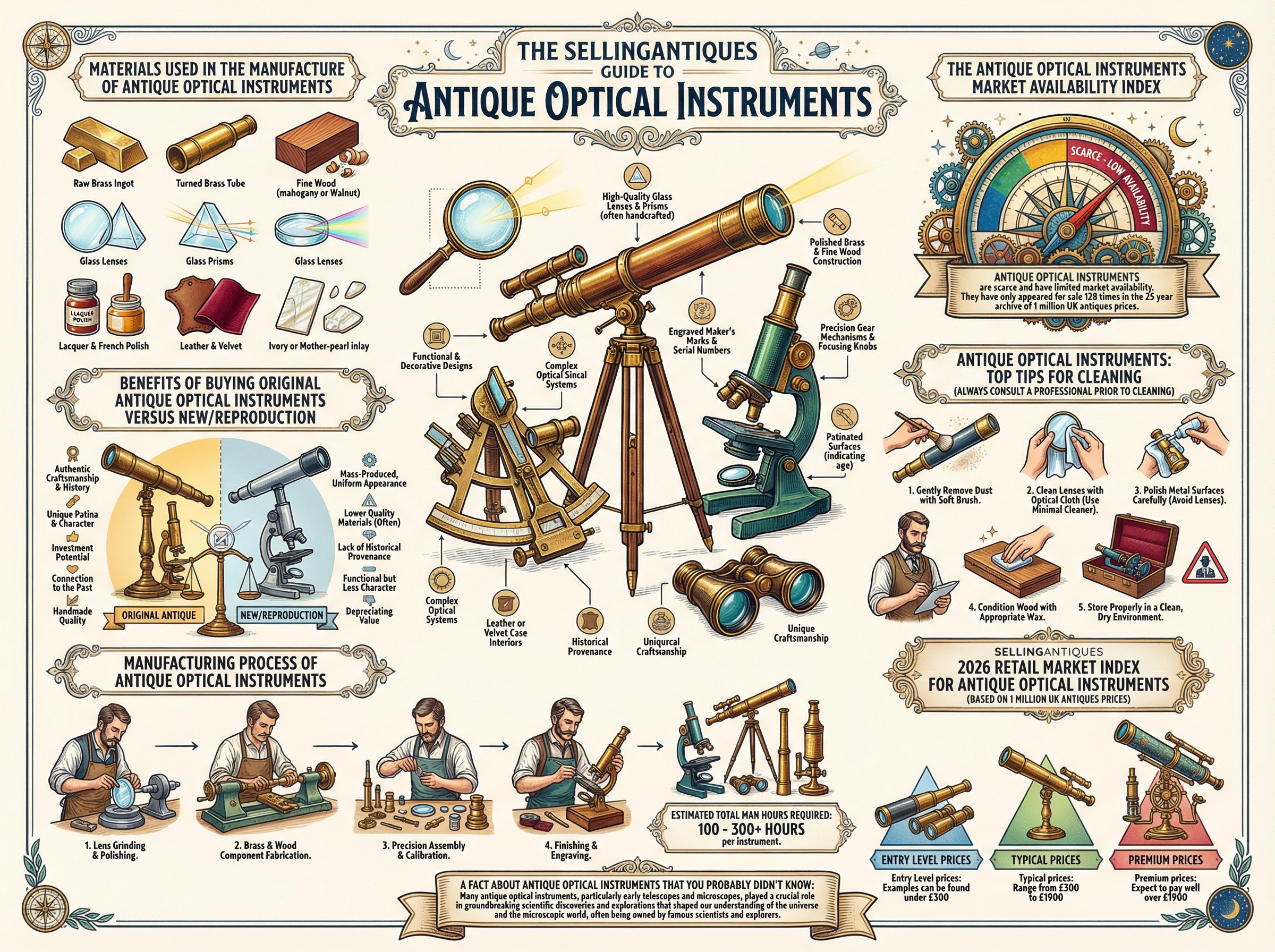 Antique Optical Instruments Guide Infographic