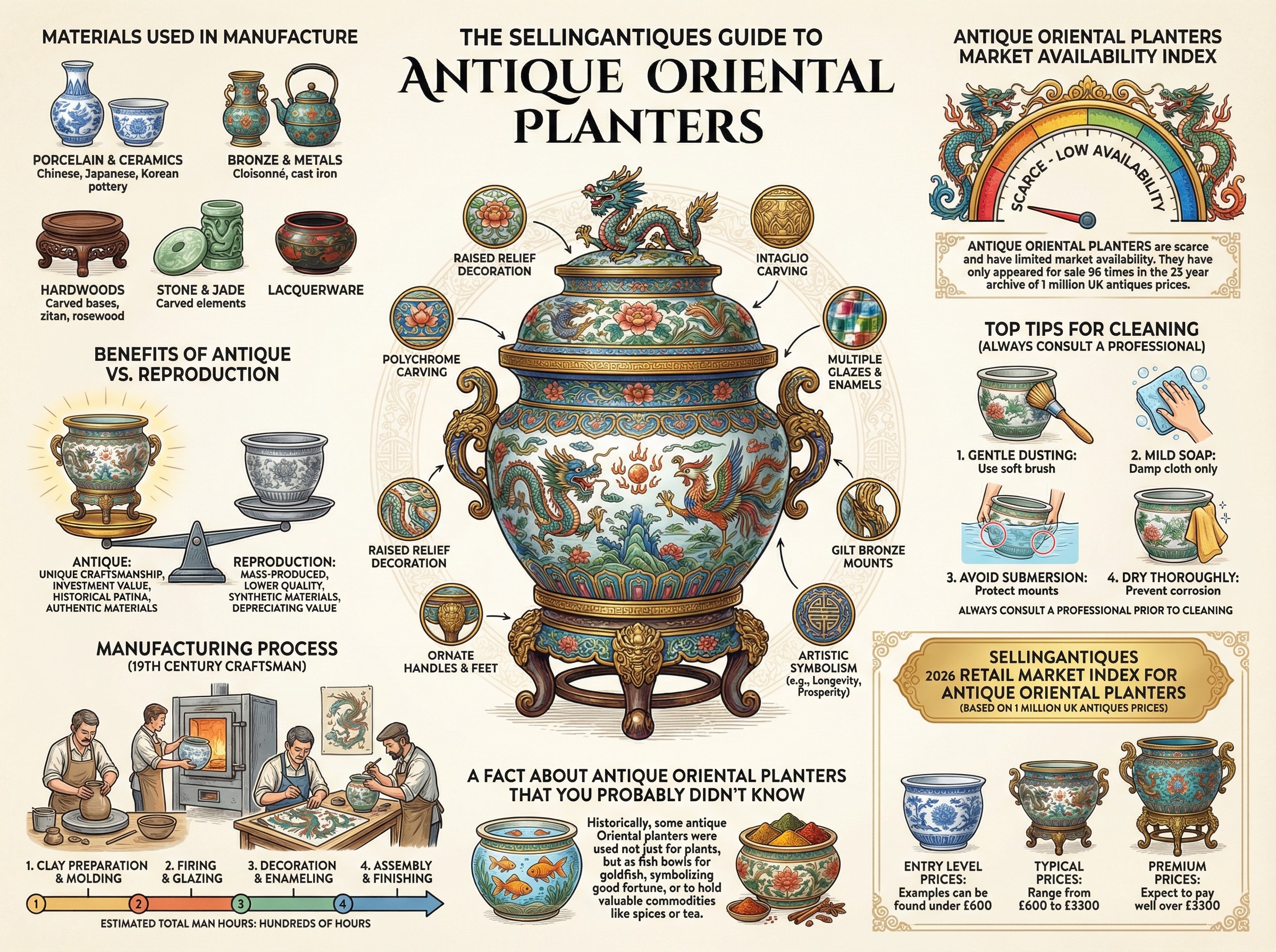 Antique Oriental Planters Guide Infographic