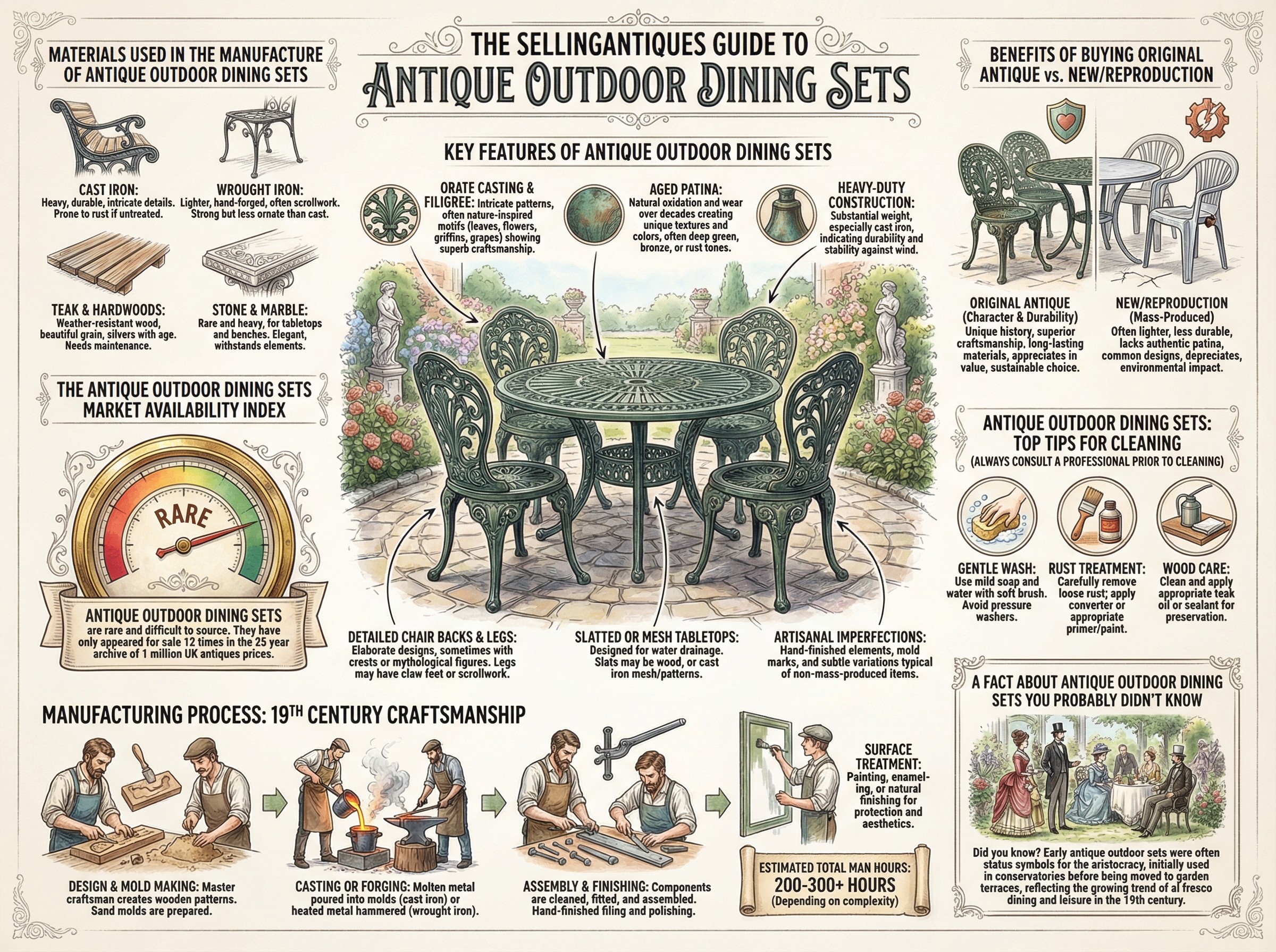 Antique Outdoor Dining Sets Guide Infographic