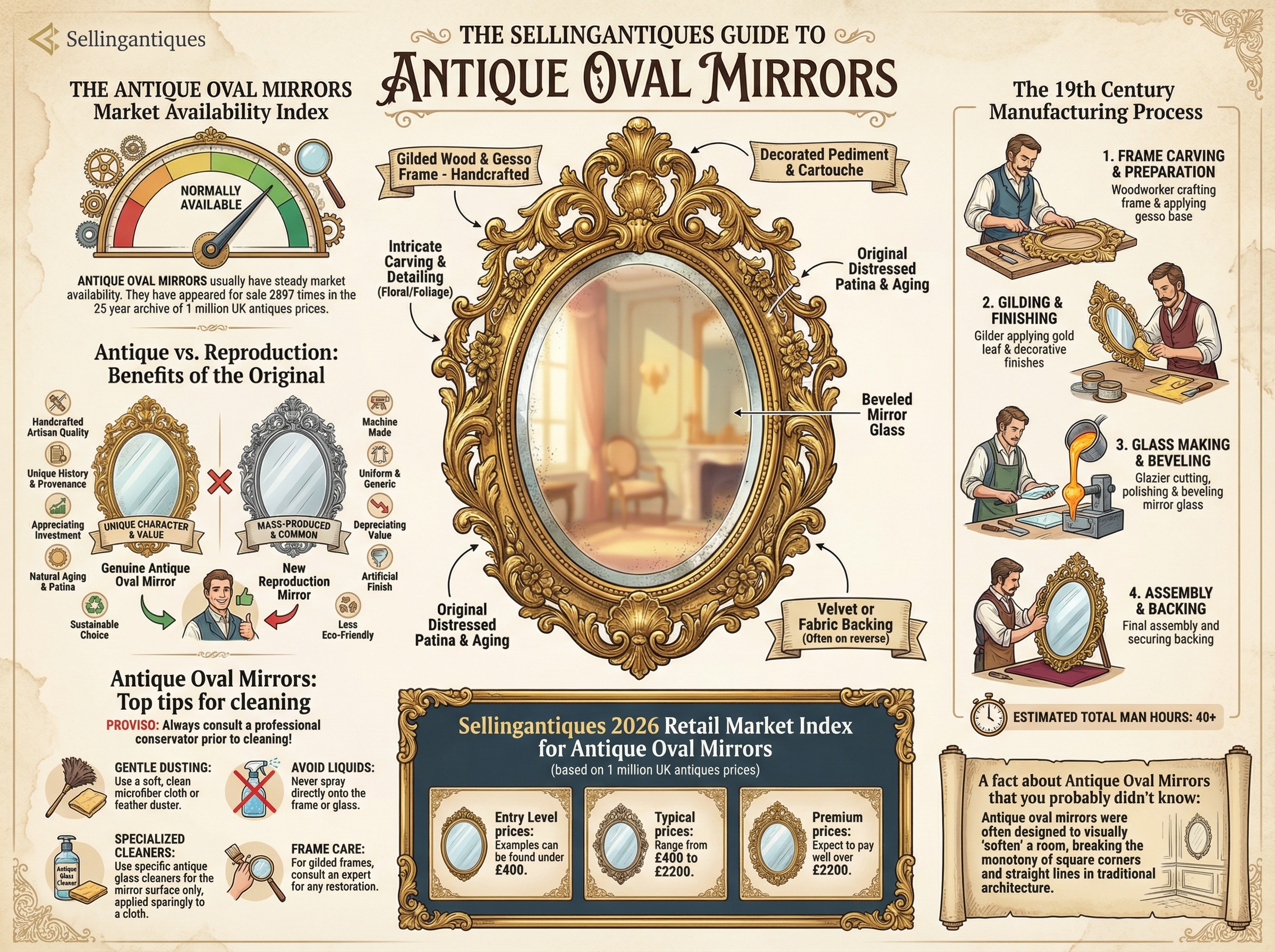 Antique Oval Mirrors Guide Infographic