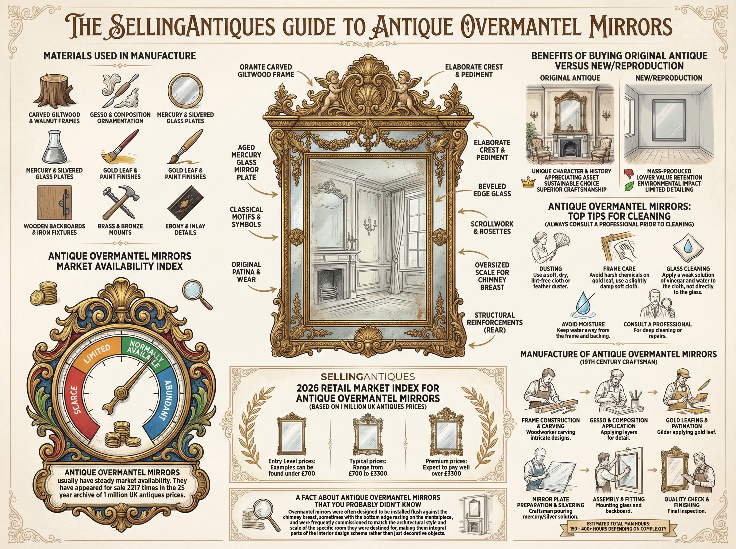 Antique Overmantel Mirrors Guide Infographic