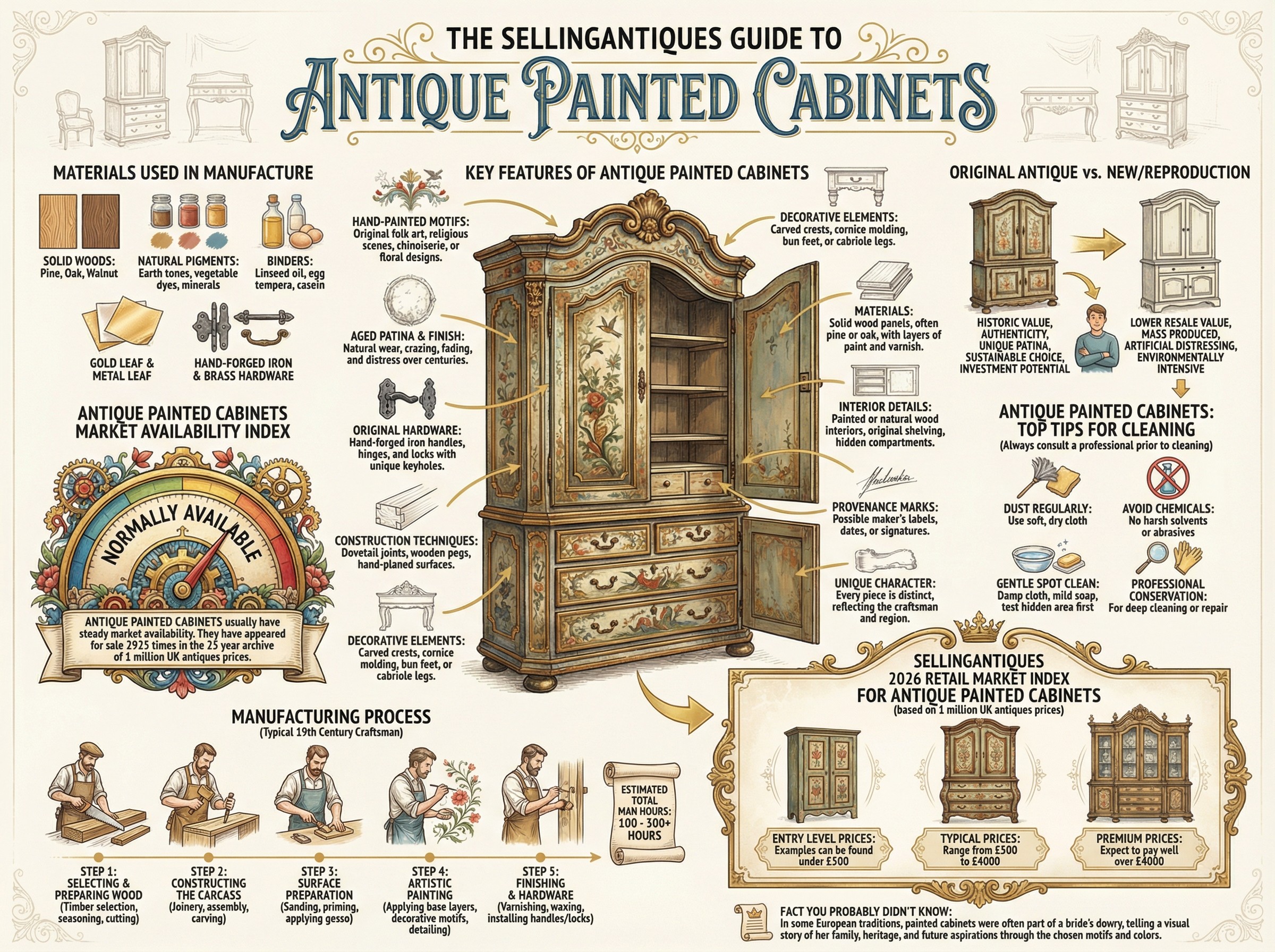Antique Painted Cabinets Guide Infographic