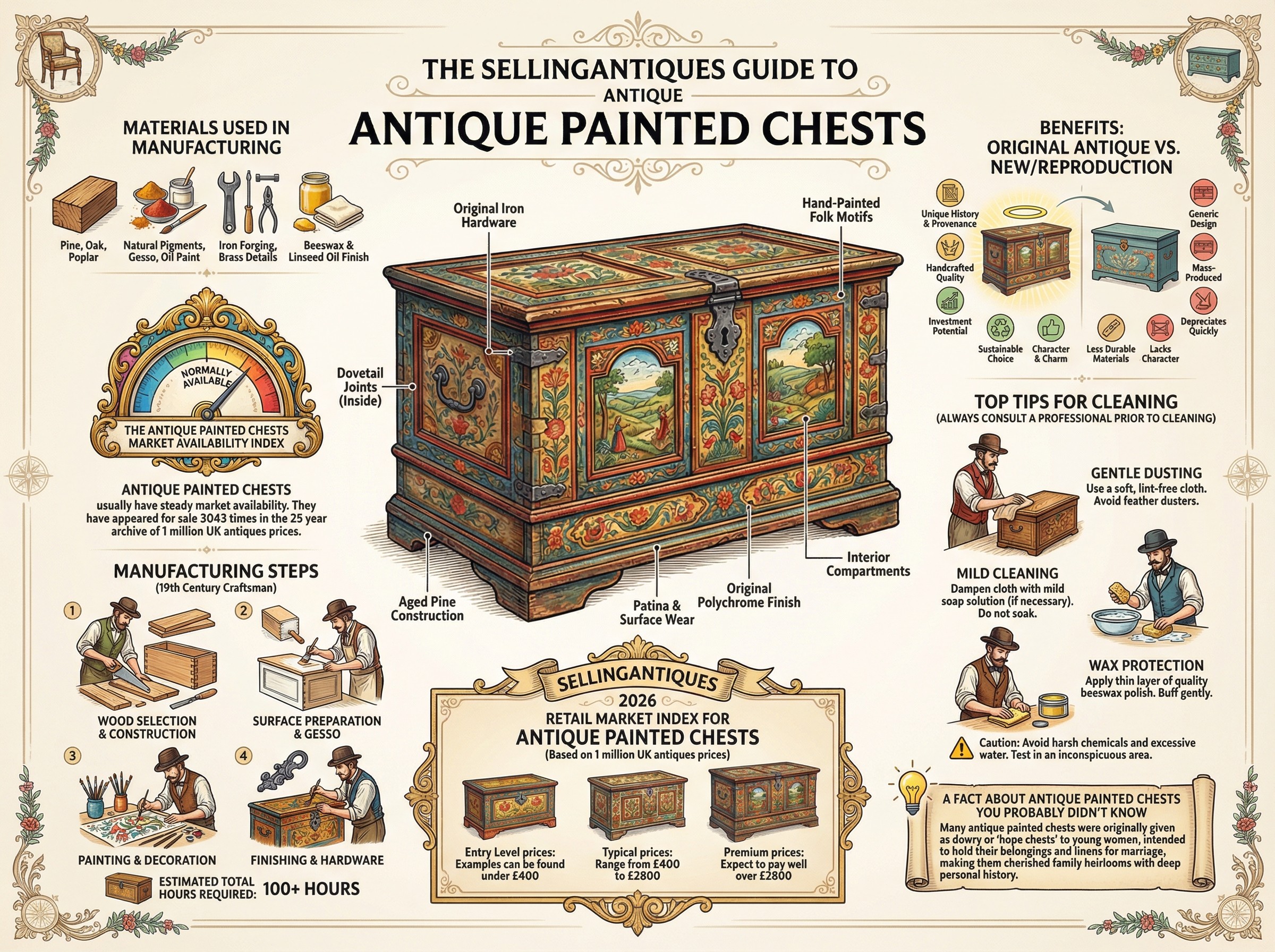 Antique Painted Chests Guide Infographic