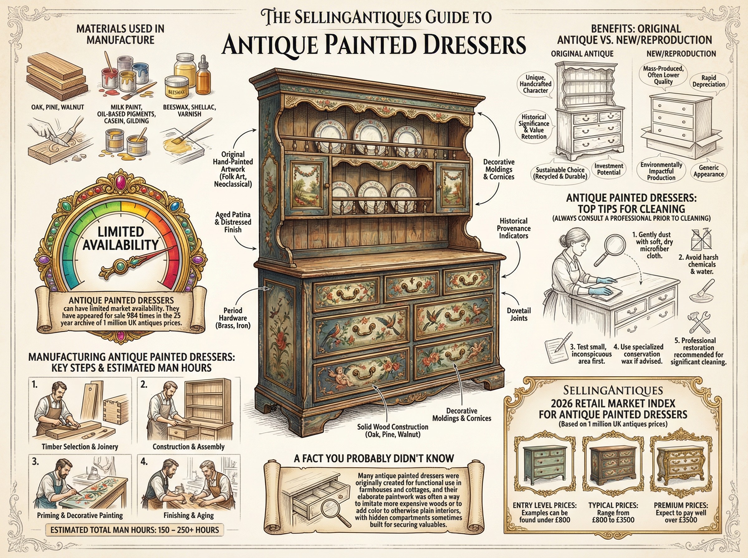 Antique Painted Dressers Guide Infographic