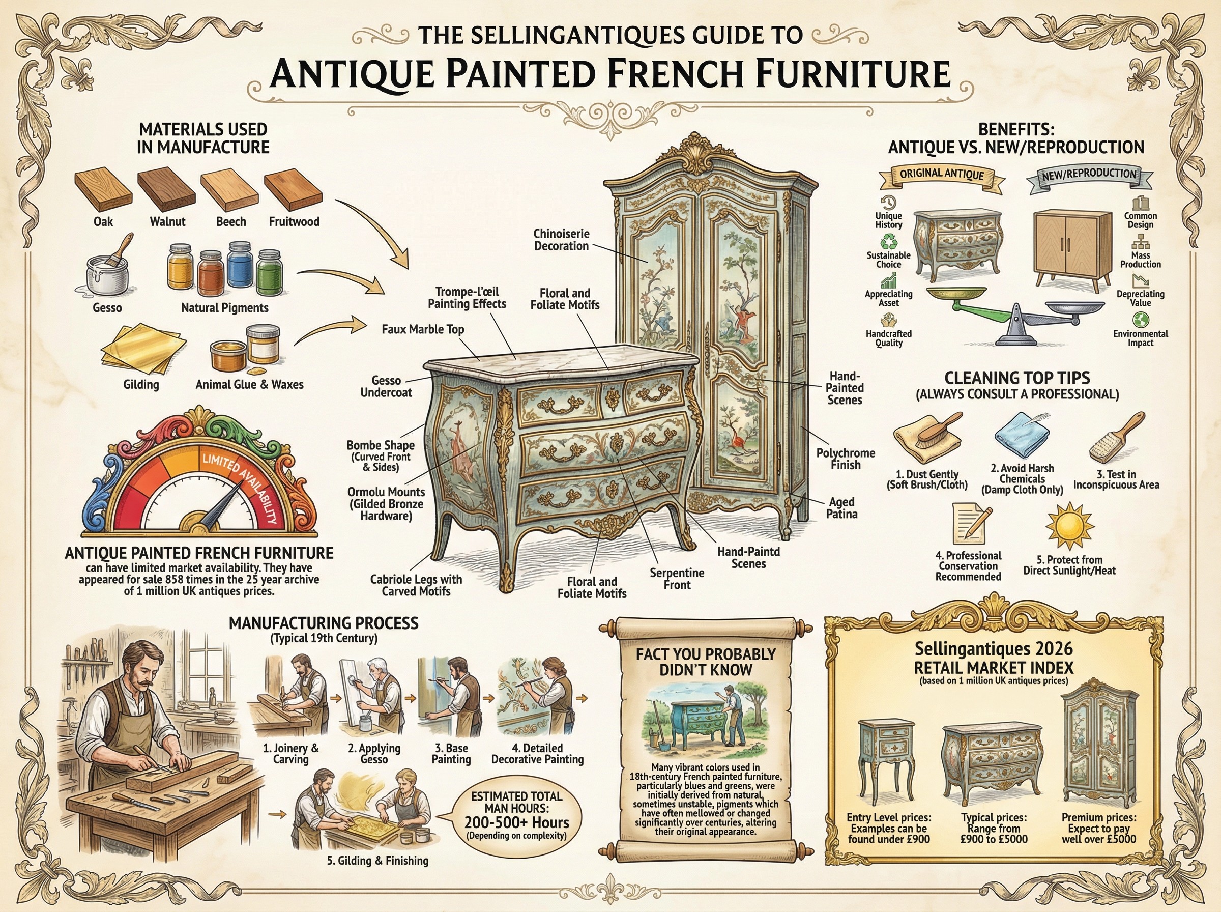 Antique Painted French Furniture Guide Infographic