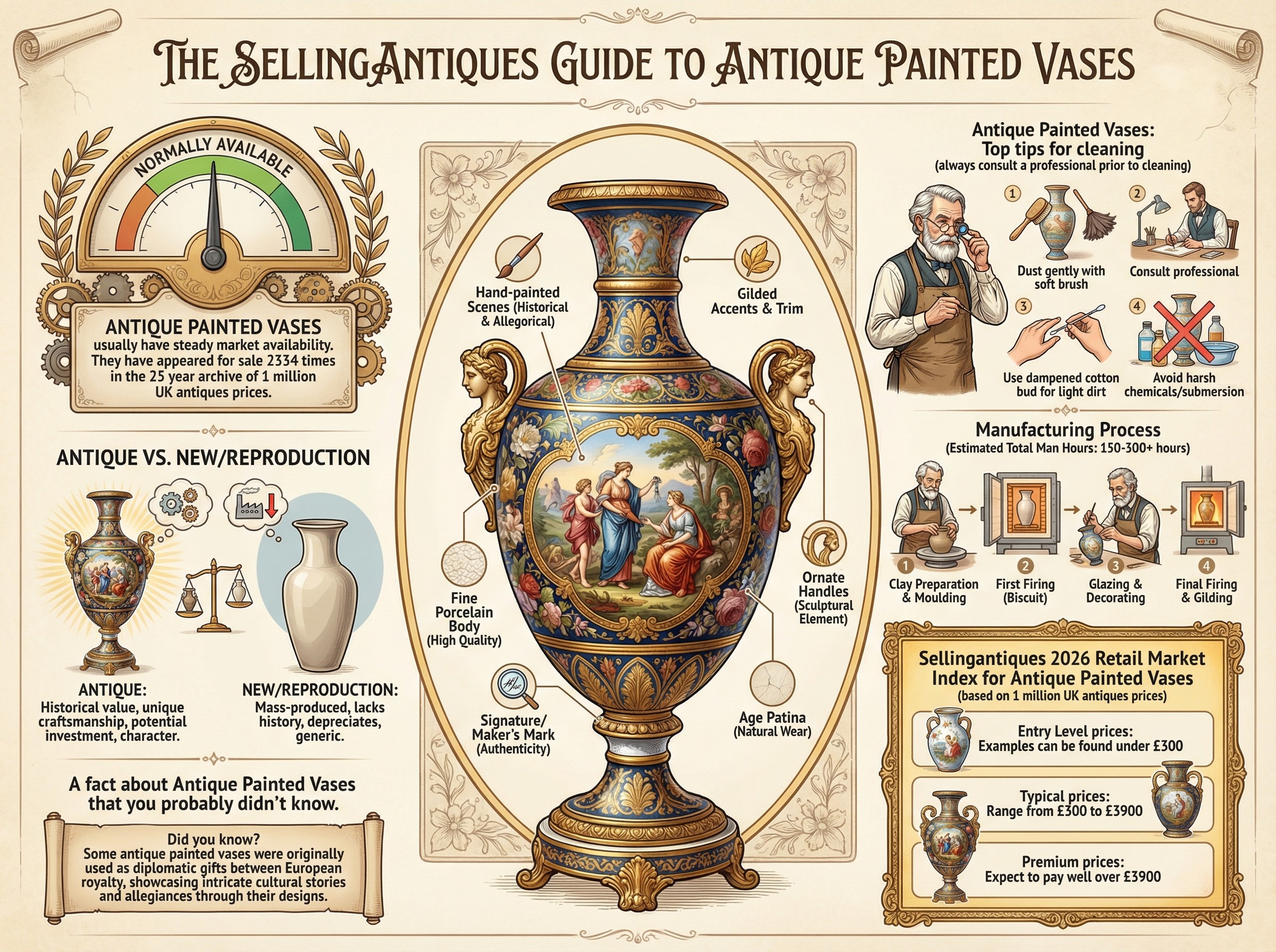 Antique Painted Vases Guide Infographic