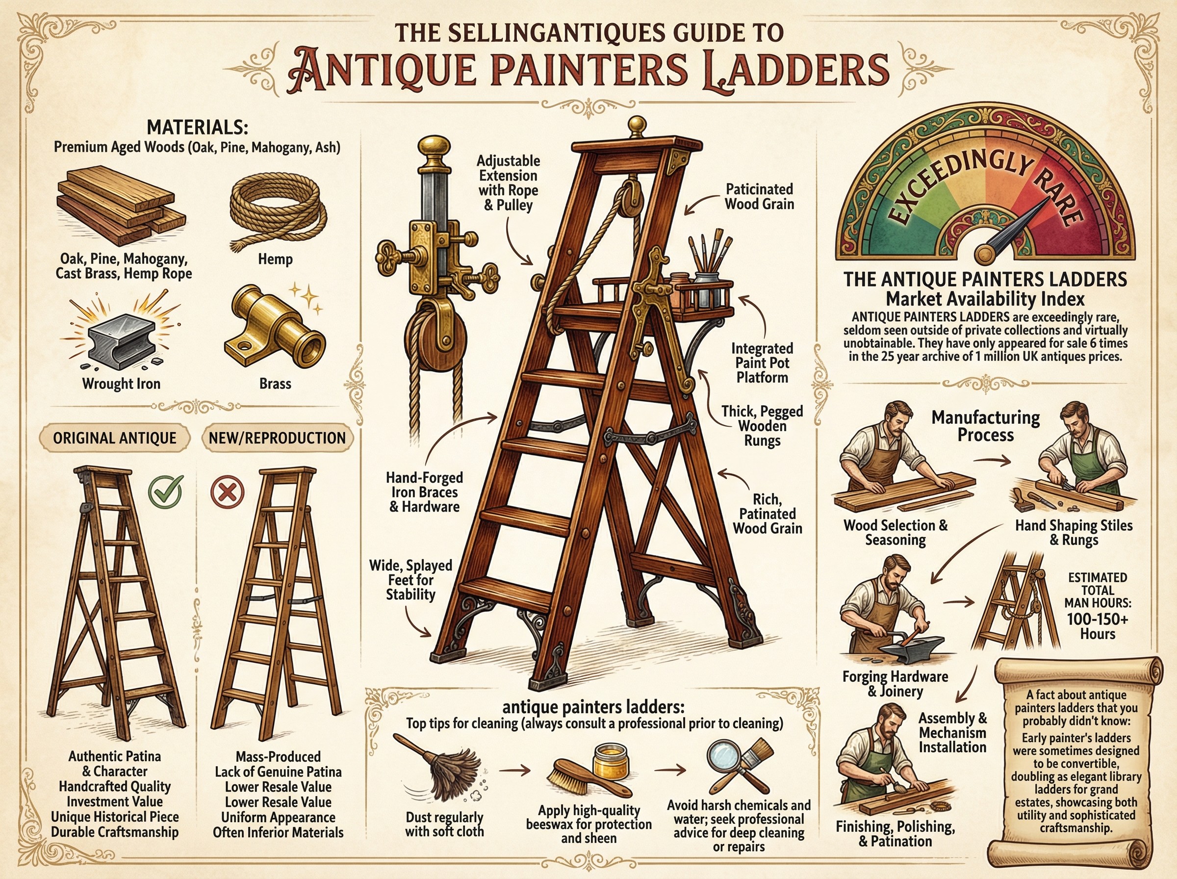 Antique Painters Ladders Guide Infographic