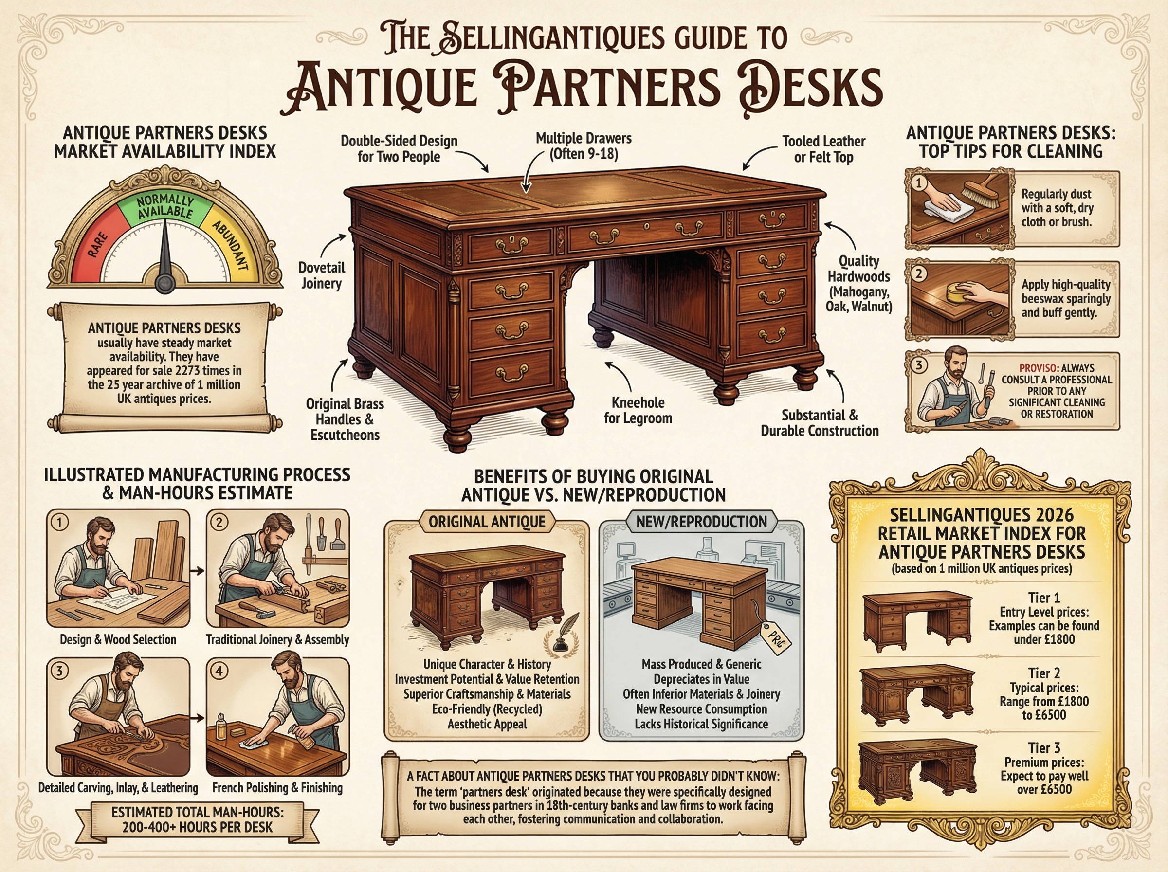 Antique Partners Desks Guide Infographic