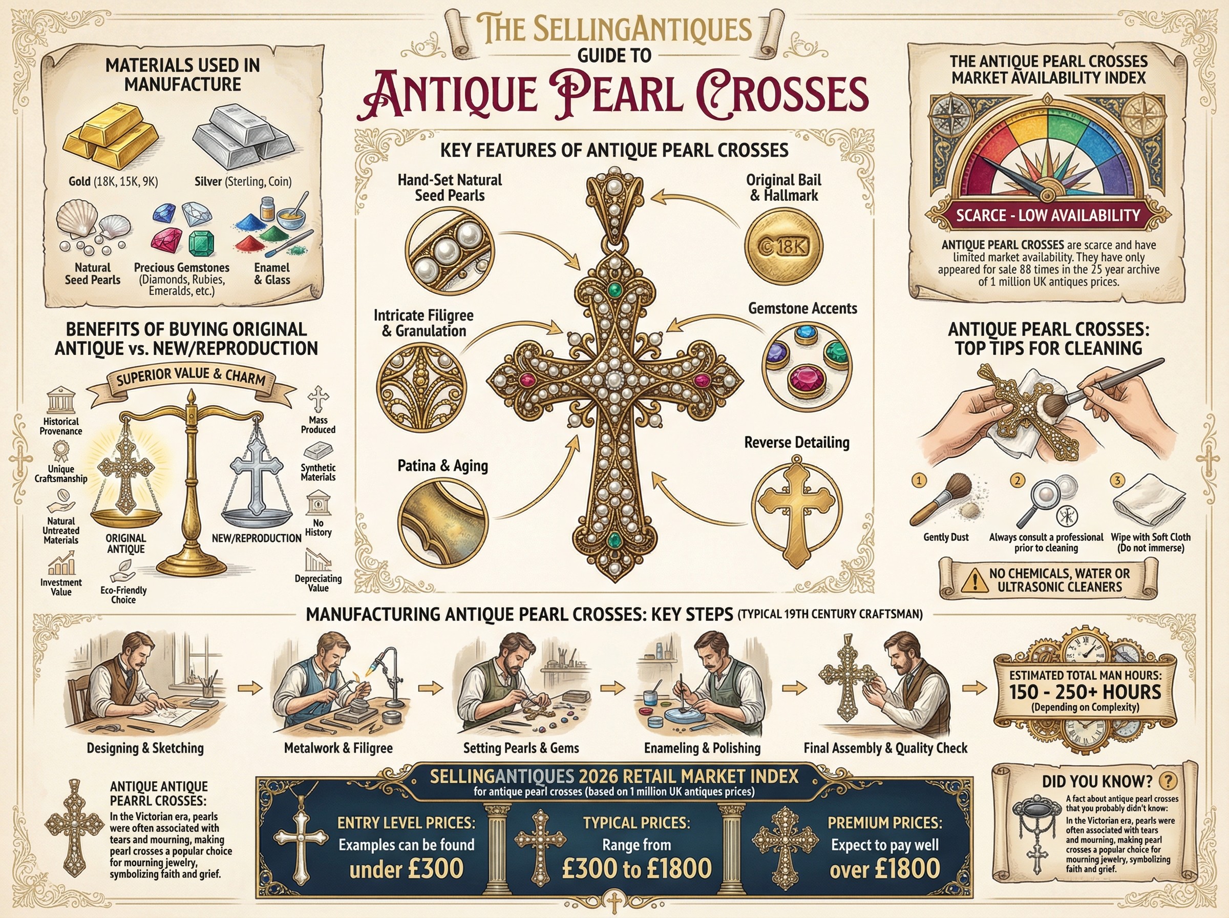Antique Pearl Crosses Guide Infographic