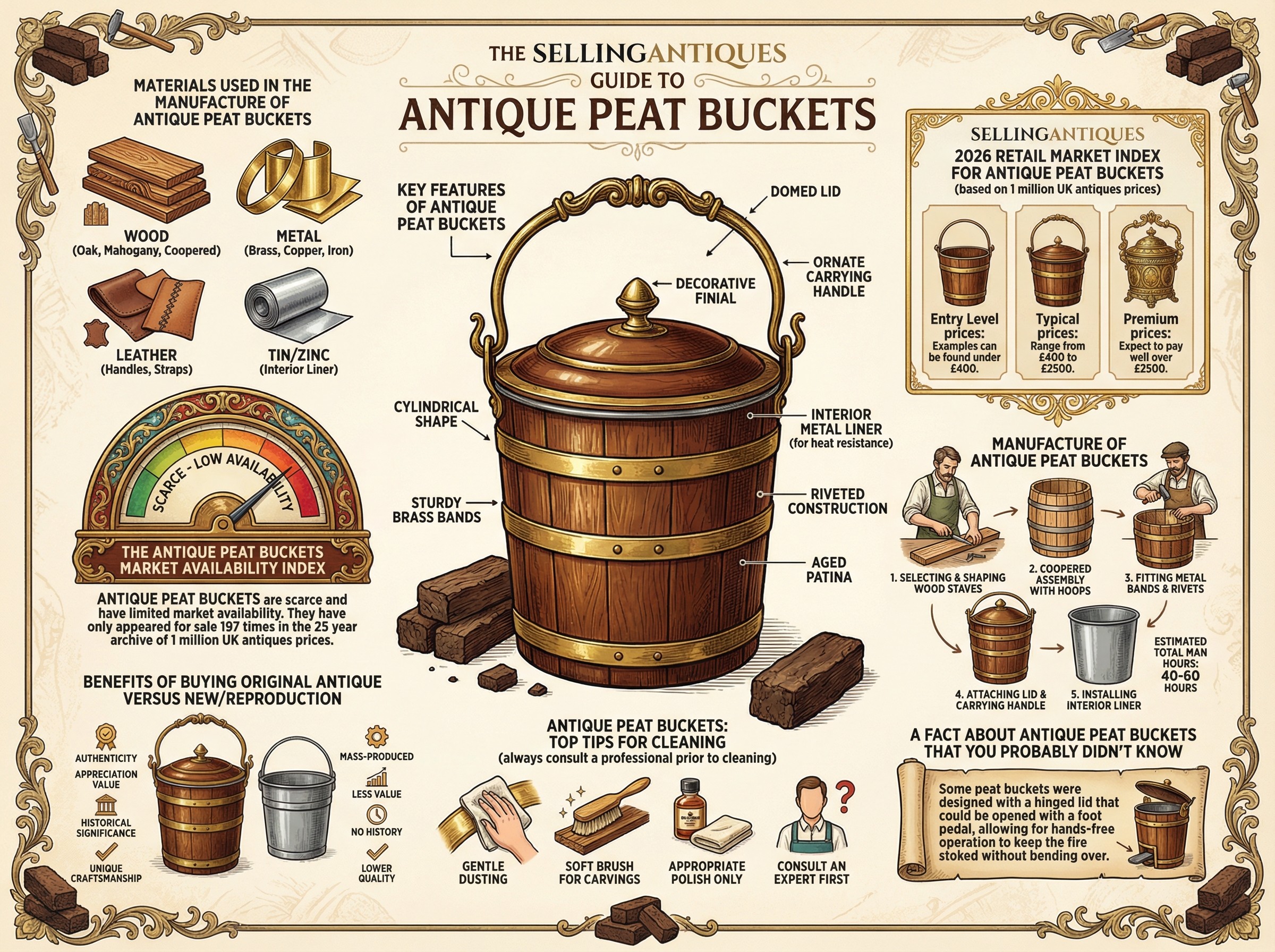 Antique Peat Buckets Guide Infographic
