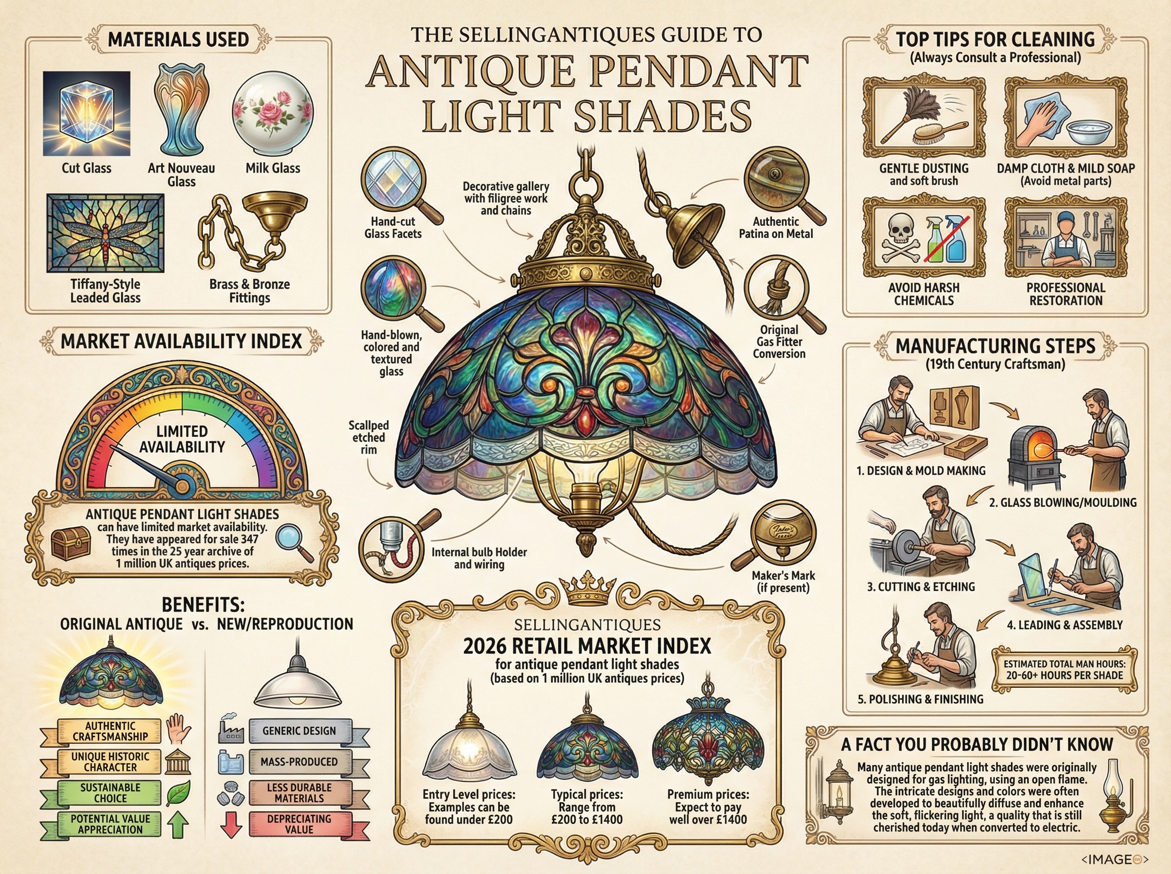 Antique Pendant Light Shades Guide Infographic