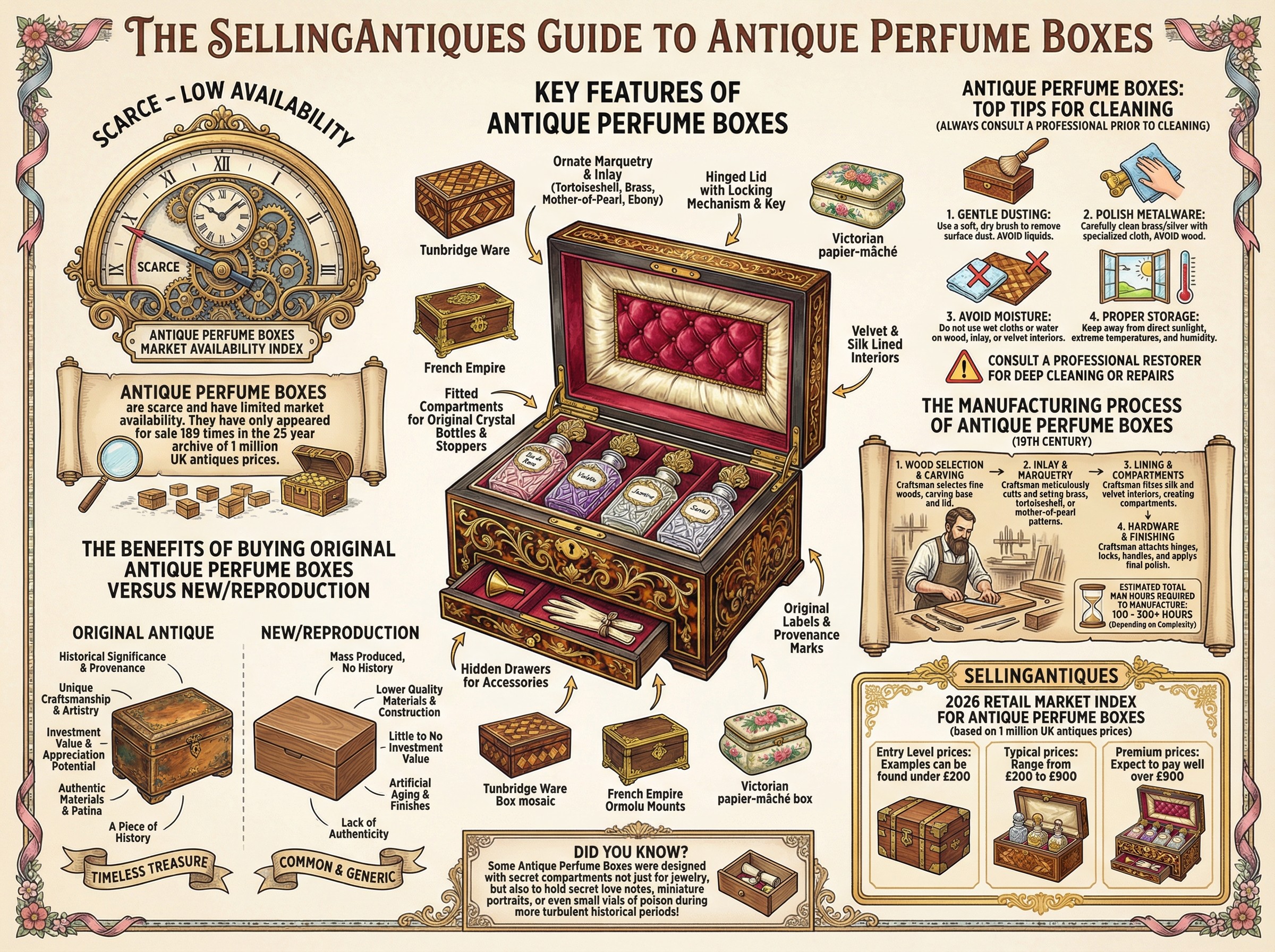 Antique Perfume Boxes Guide Infographic
