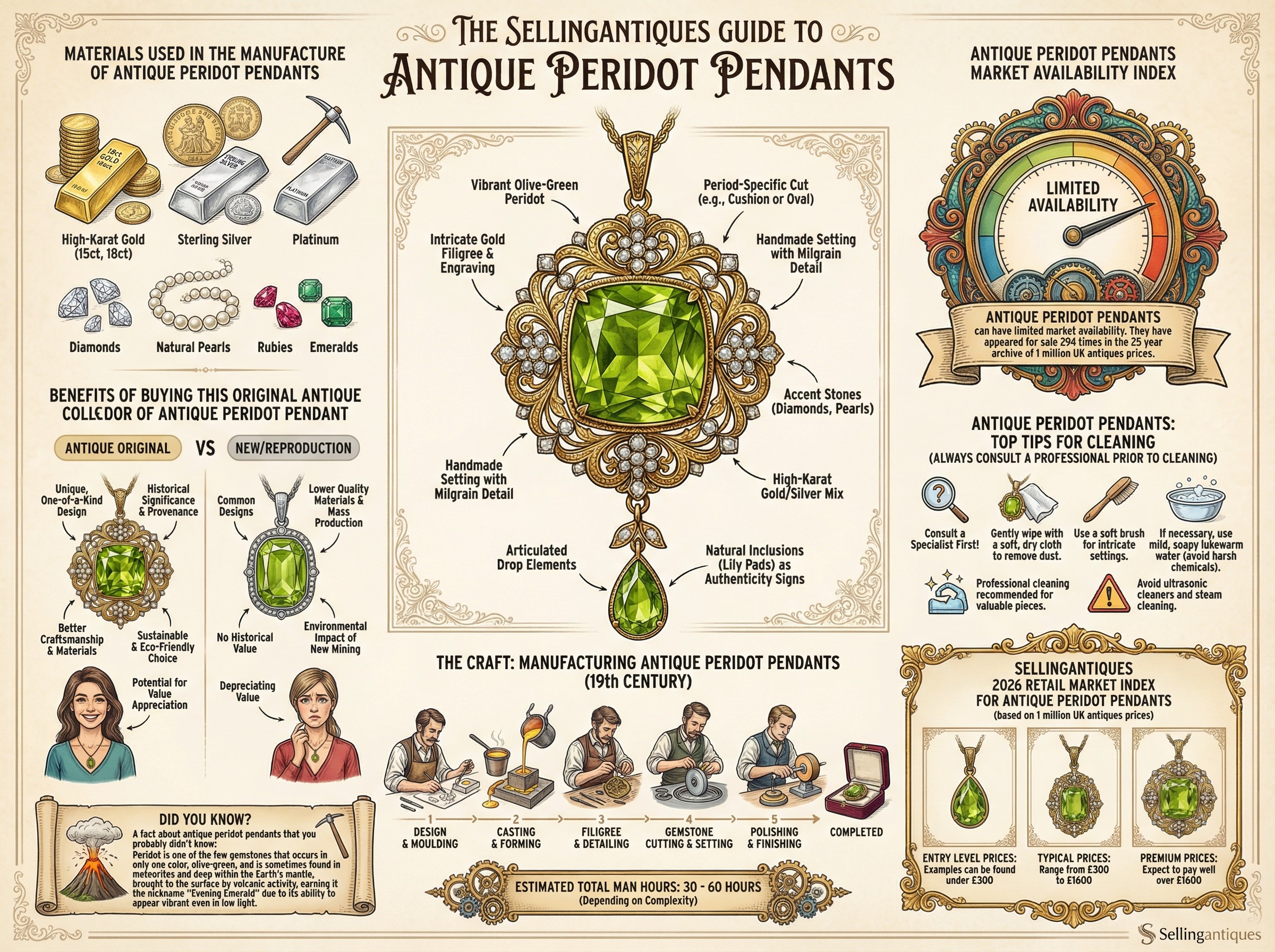 Antique Peridot Pendants Guide Infographic