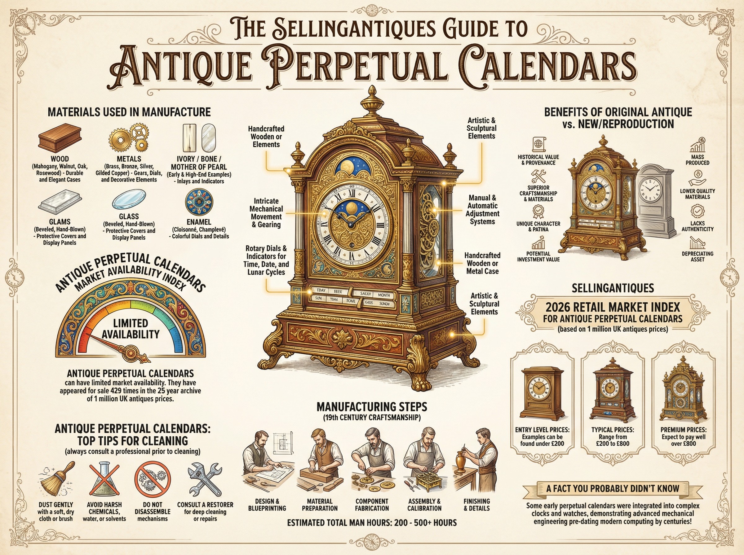 Antique Perpetual Calendars Guide Infographic