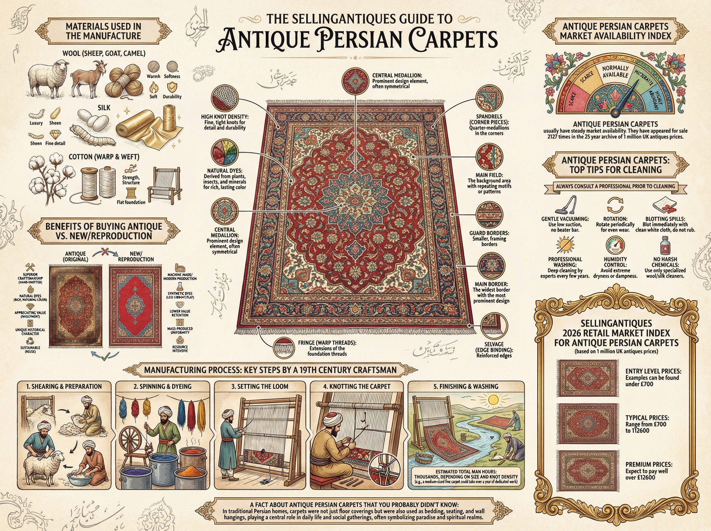 Antique Persian Carpets Guide Infographic