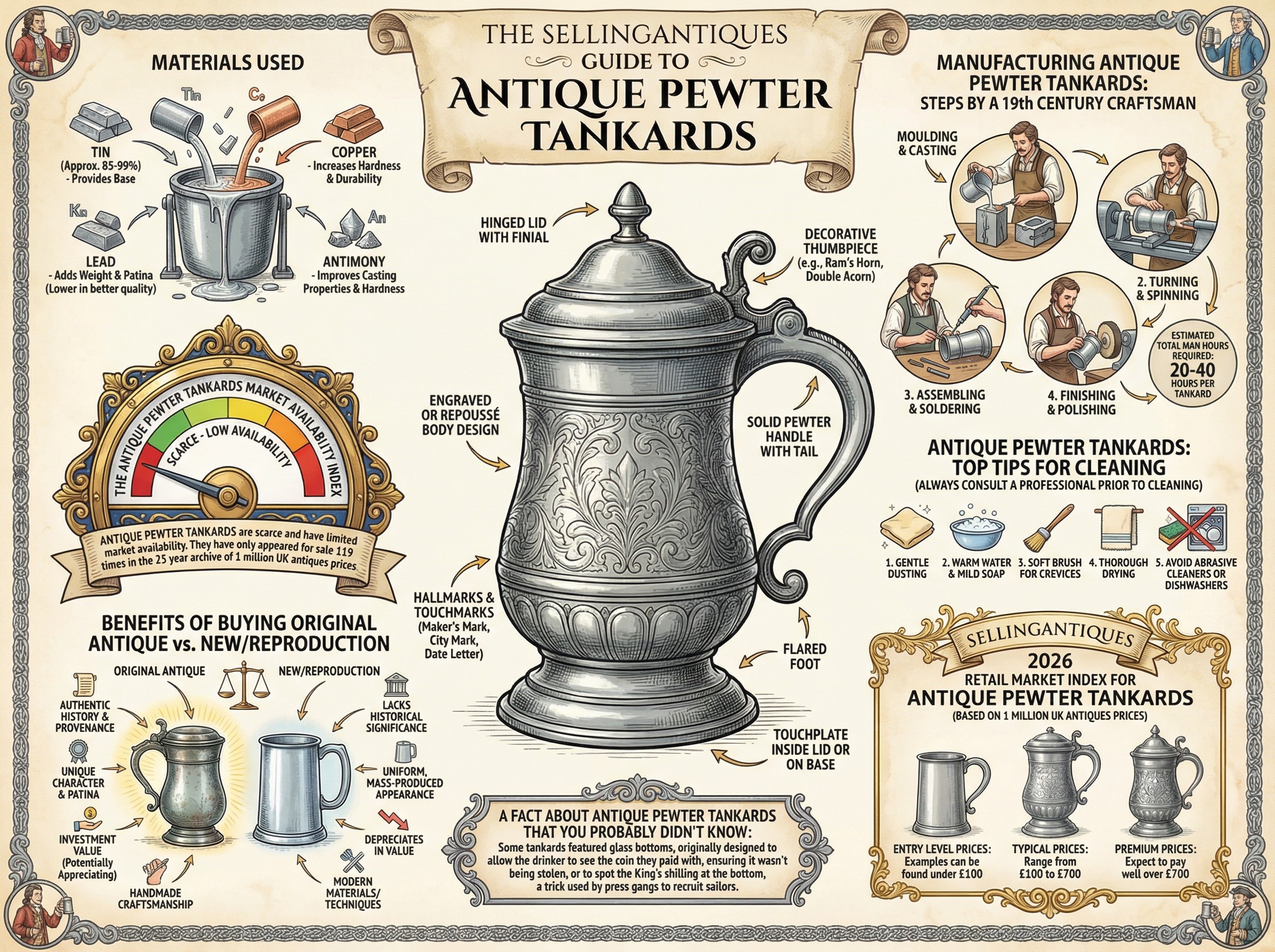 Antique Pewter Tankards Guide Infographic
