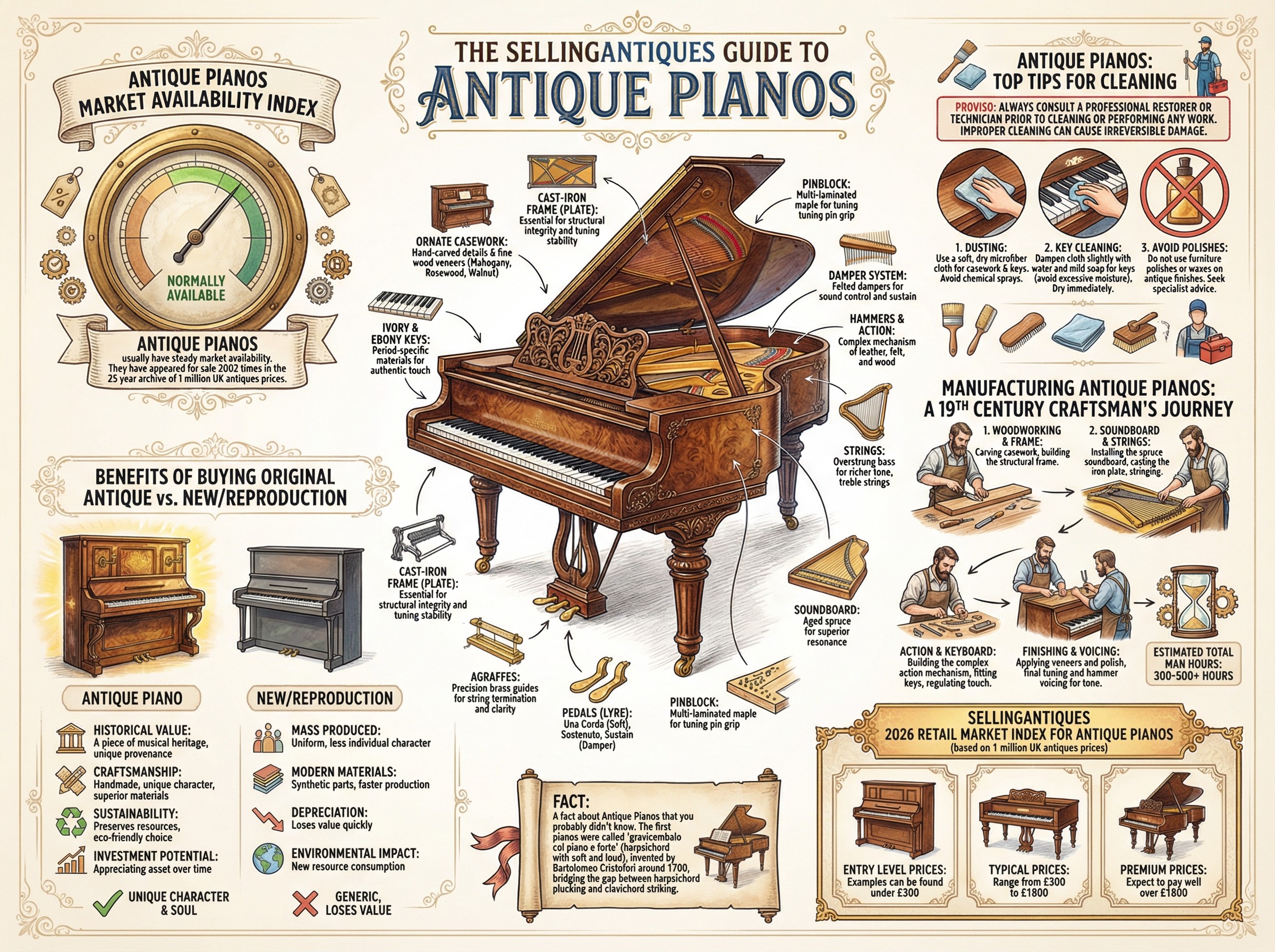 Antique Pianos Guide Infographic