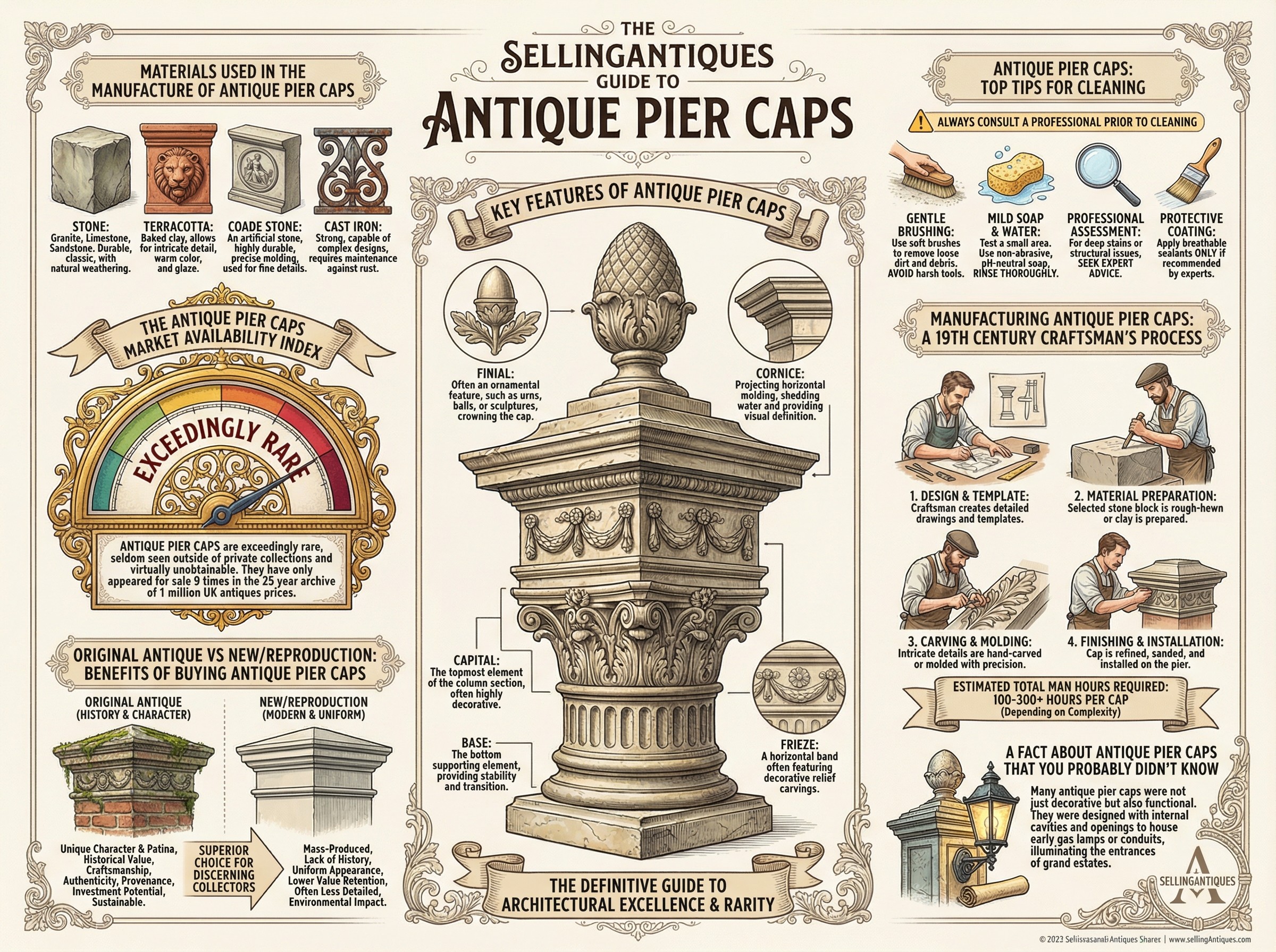 Antique Pier Caps Guide Infographic