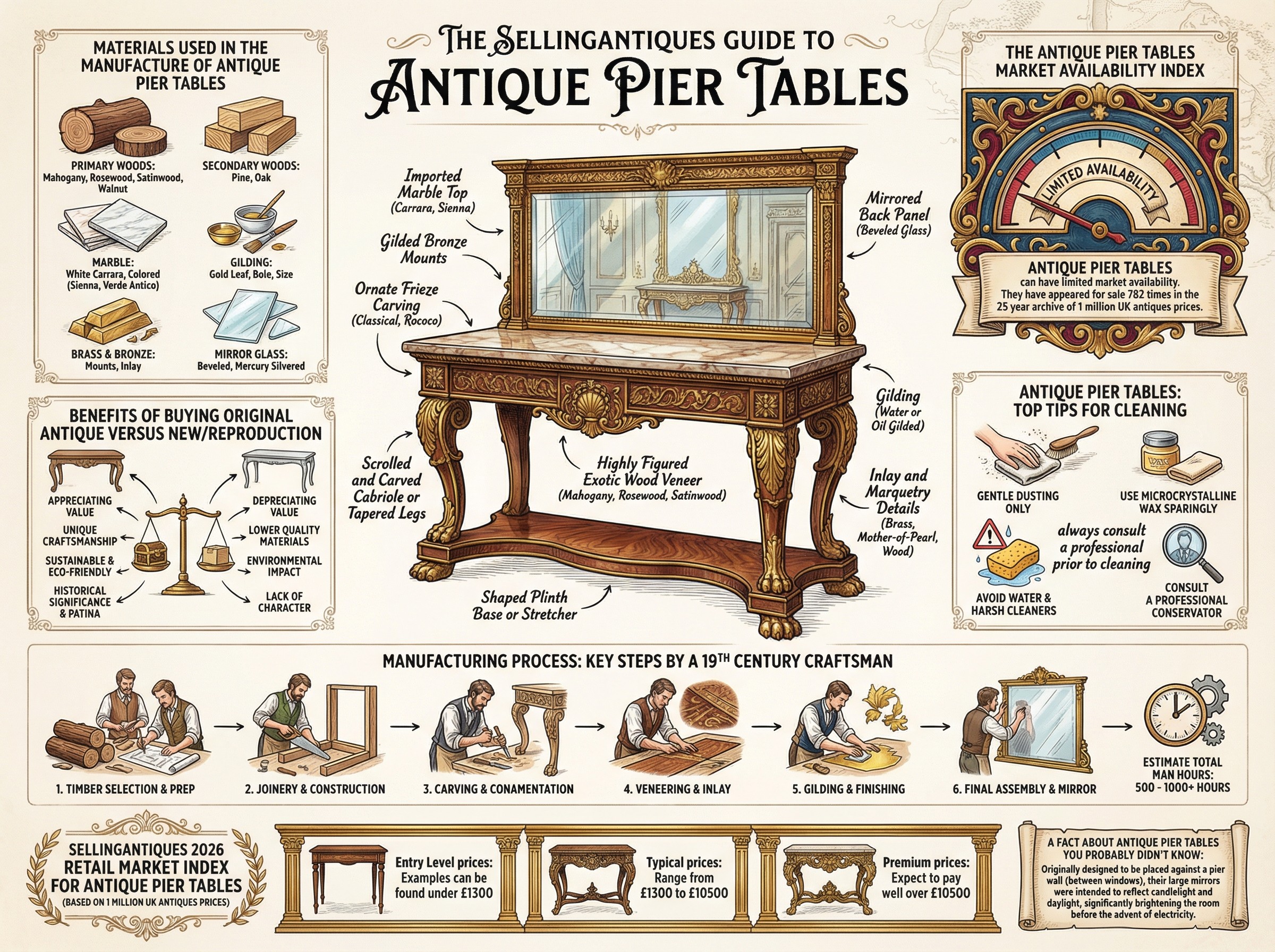 Antique Pier Tables Guide Infographic
