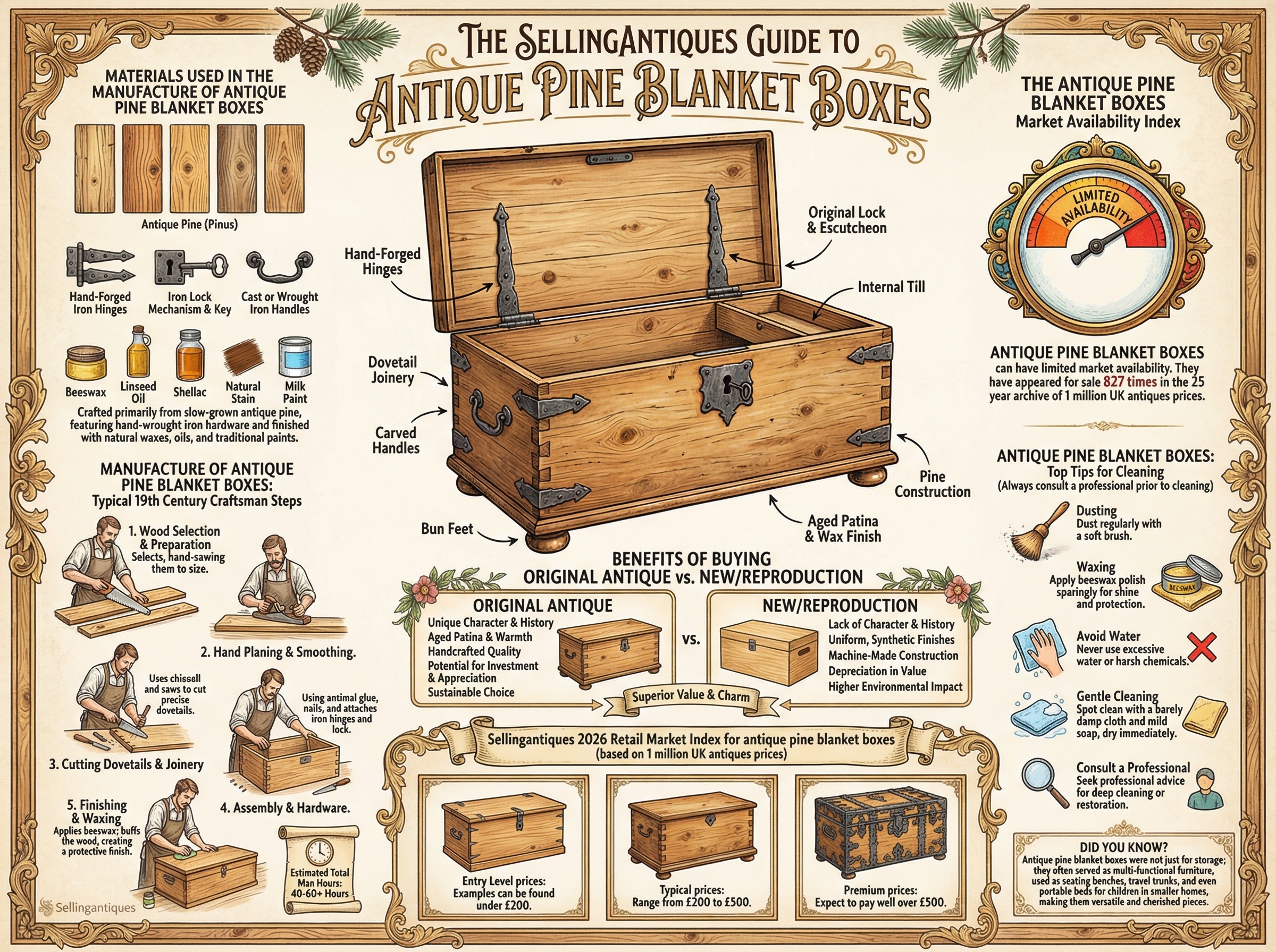 Antique Pine Blanket Boxes Guide Infographic