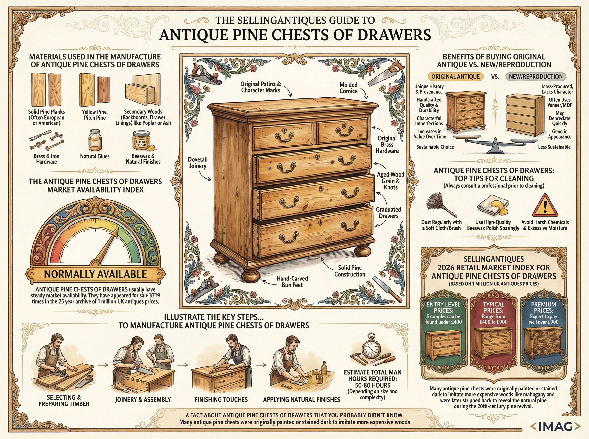 Antique Pine Chests Of Drawers Guide Infographic