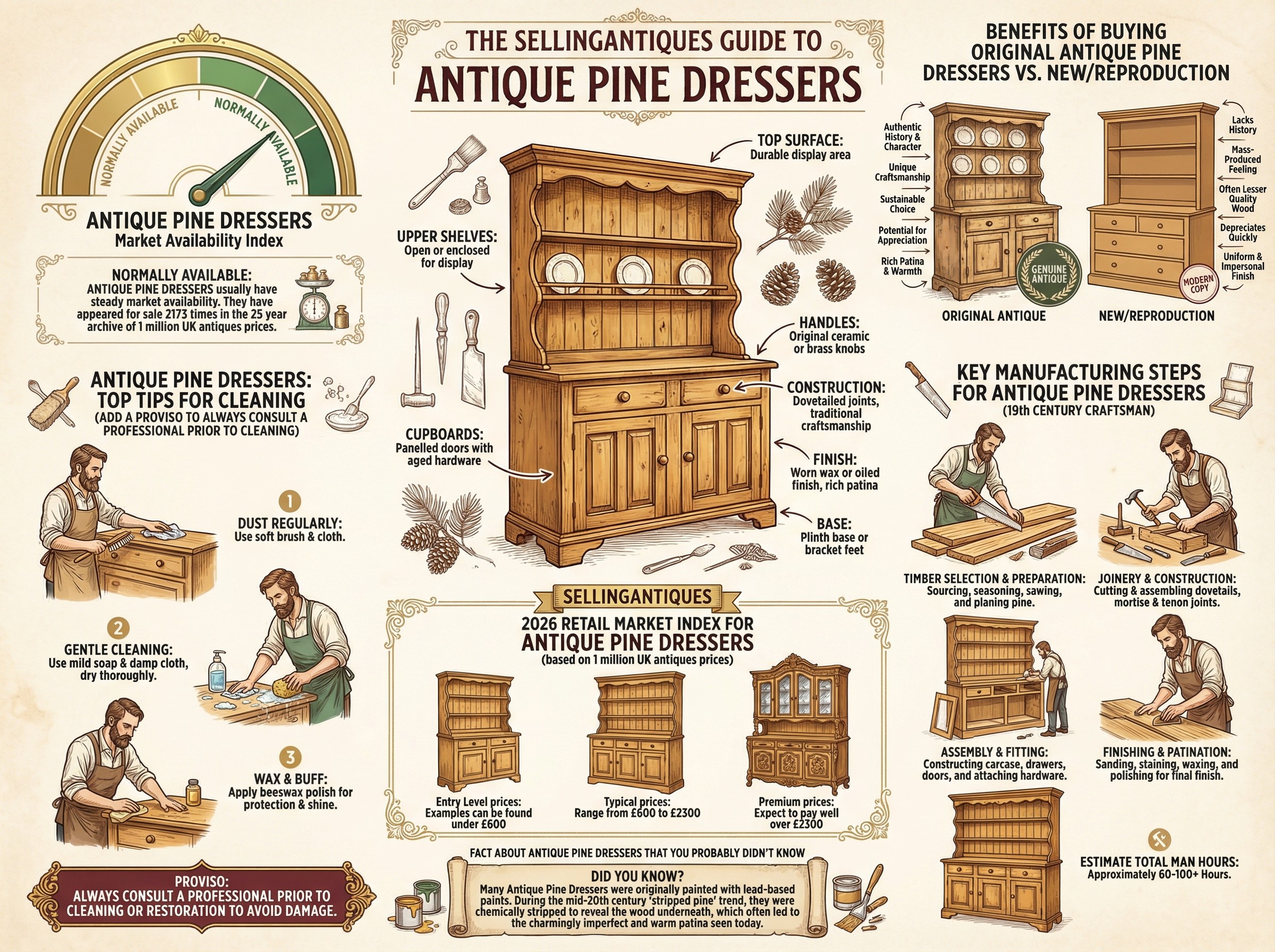 Antique Pine Dressers Guide Infographic