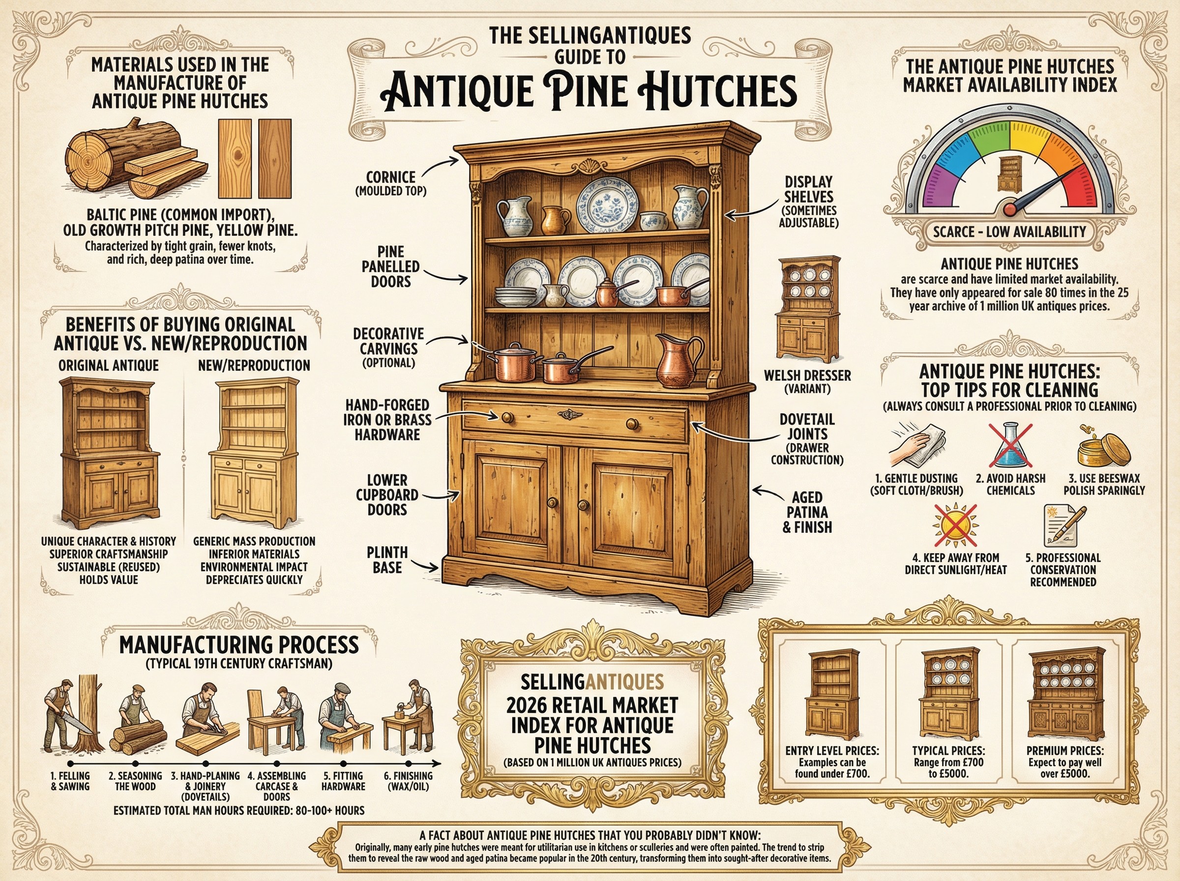 Antique Pine Hutches Guide Infographic