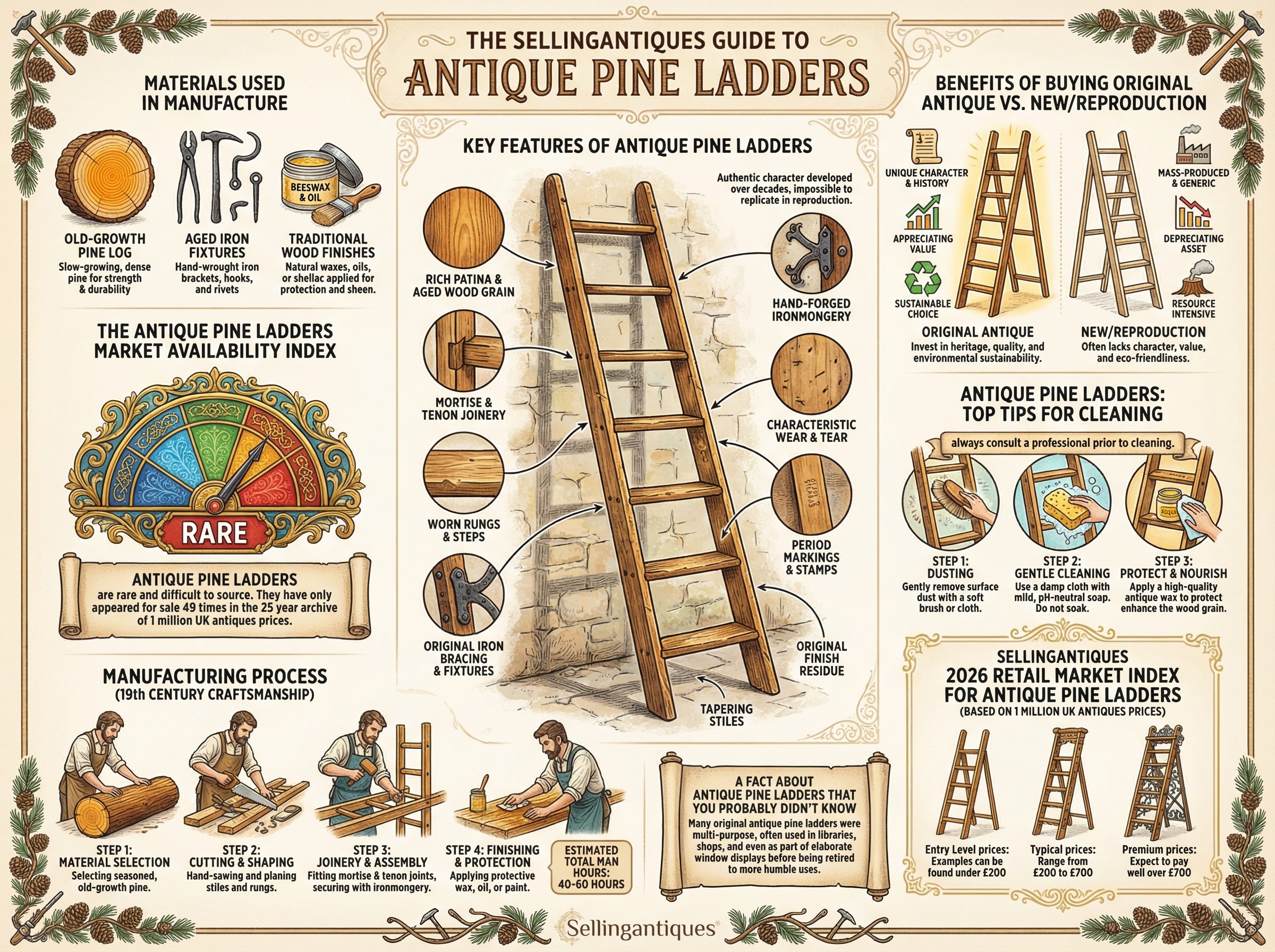 Antique Pine Ladders Guide Infographic