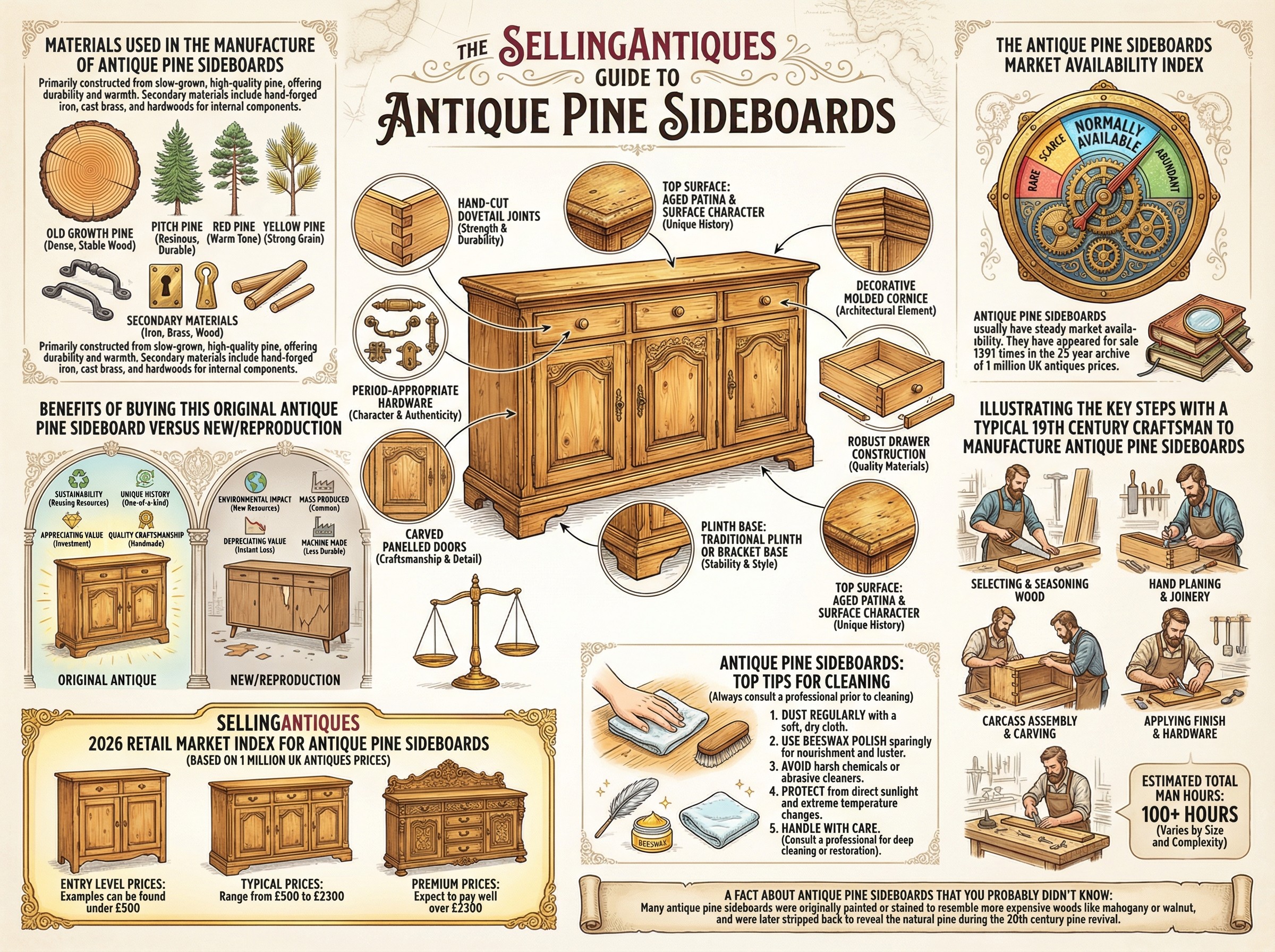 Antique Pine Sideboards Guide Infographic