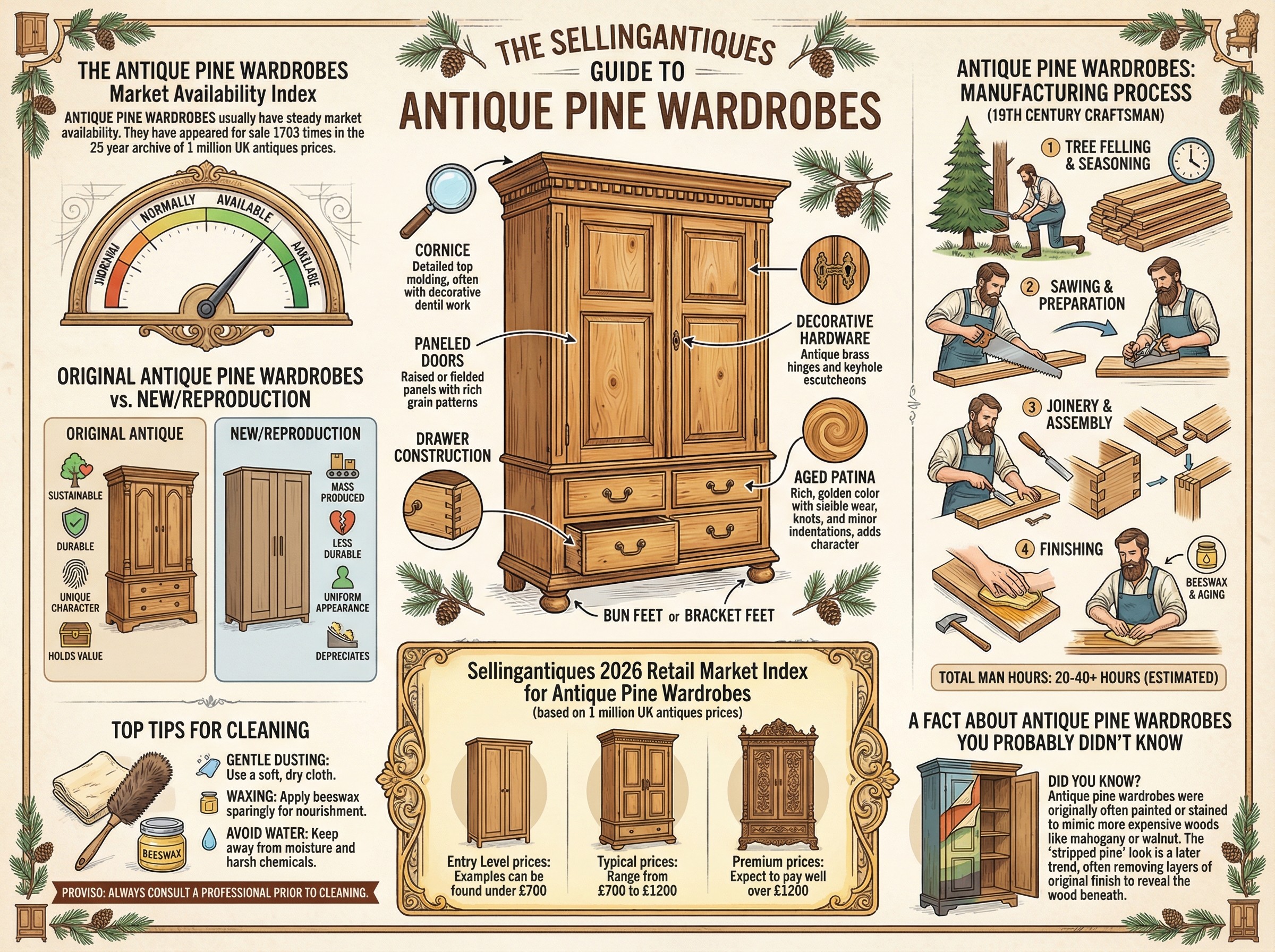Antique Pine Wardrobes Guide Infographic
