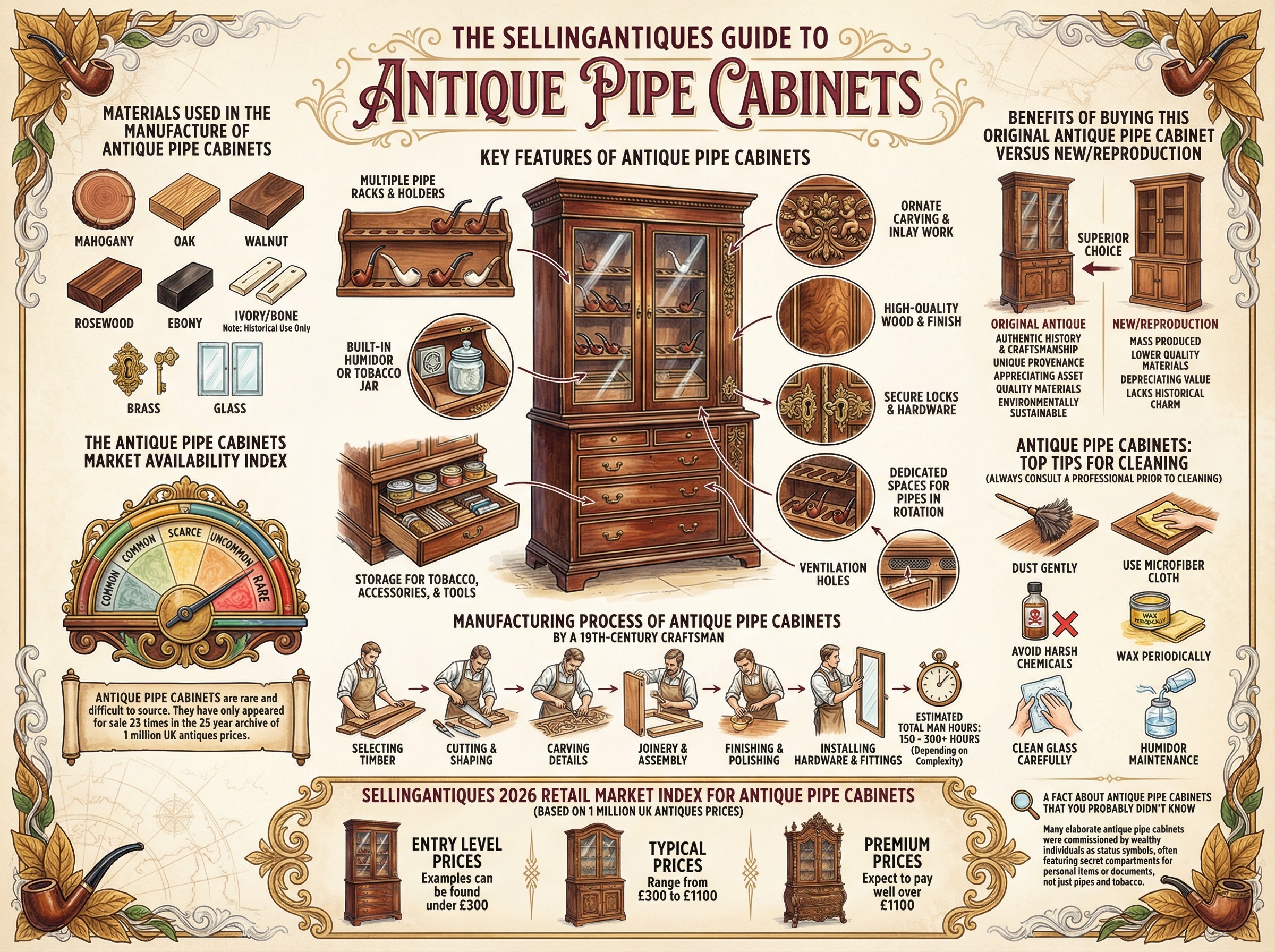 Antique Pipe Cabinets Guide Infographic