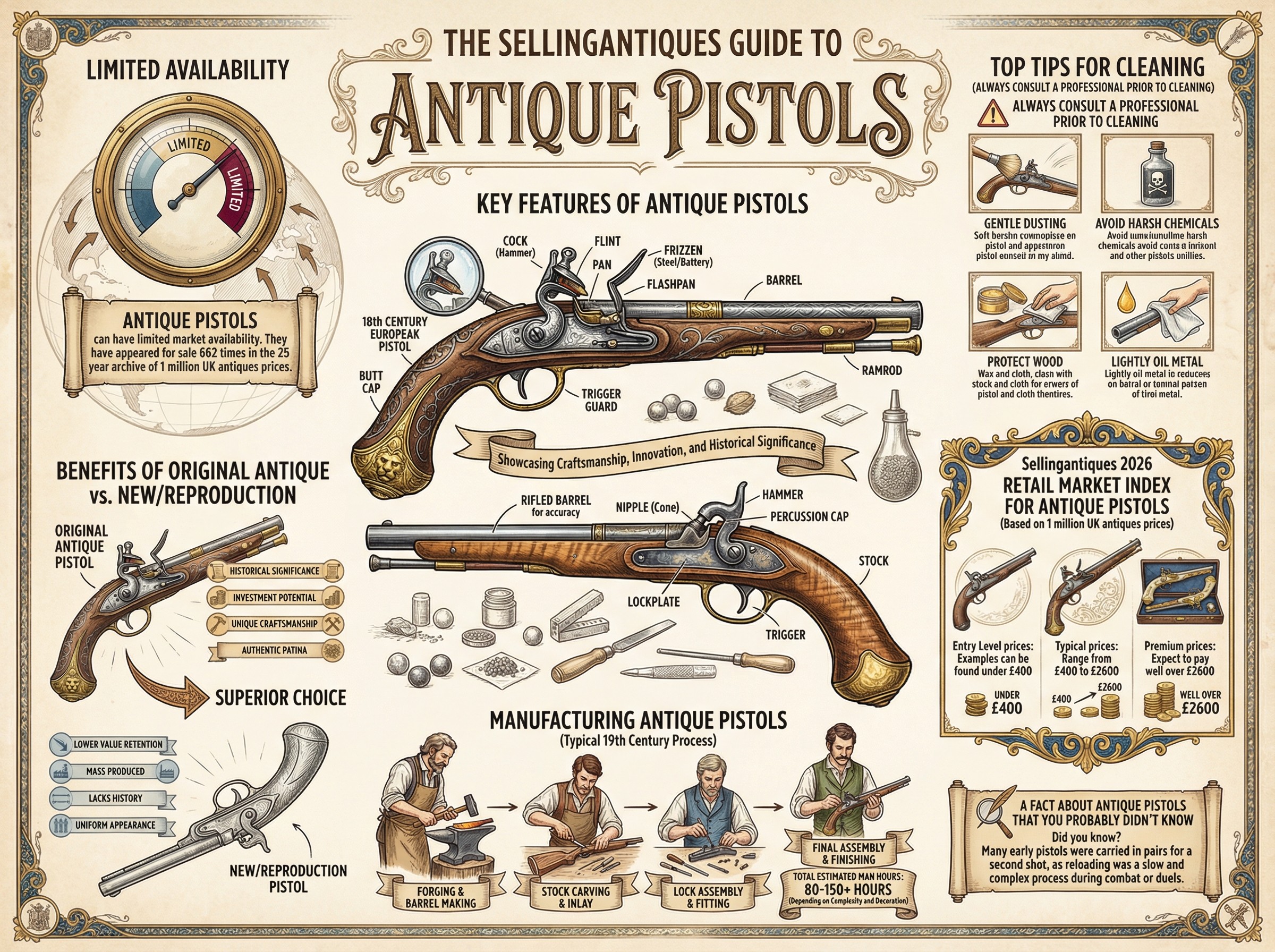 Antique Pistols Guide Infographic