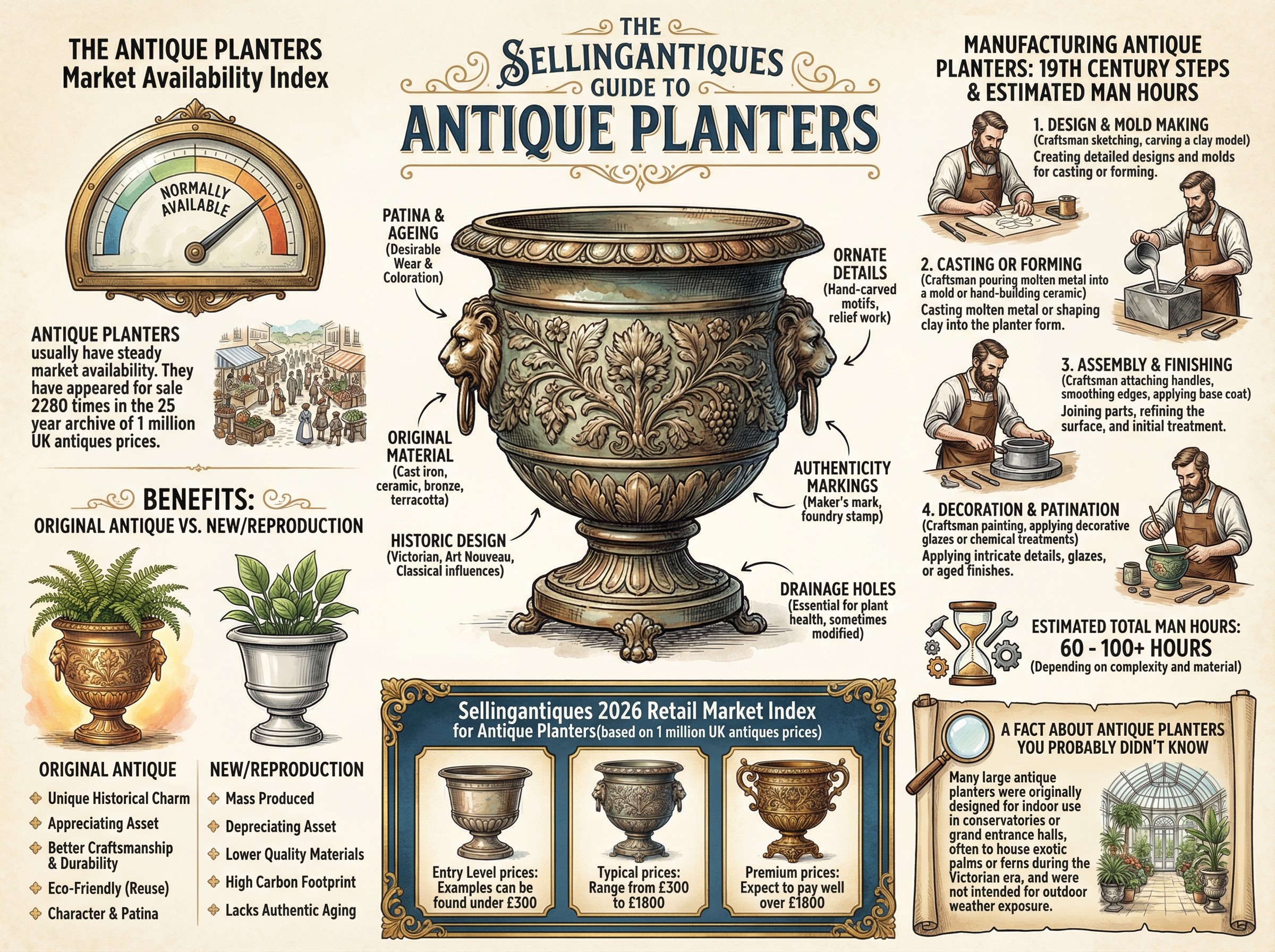 Antique Planters Guide Infographic