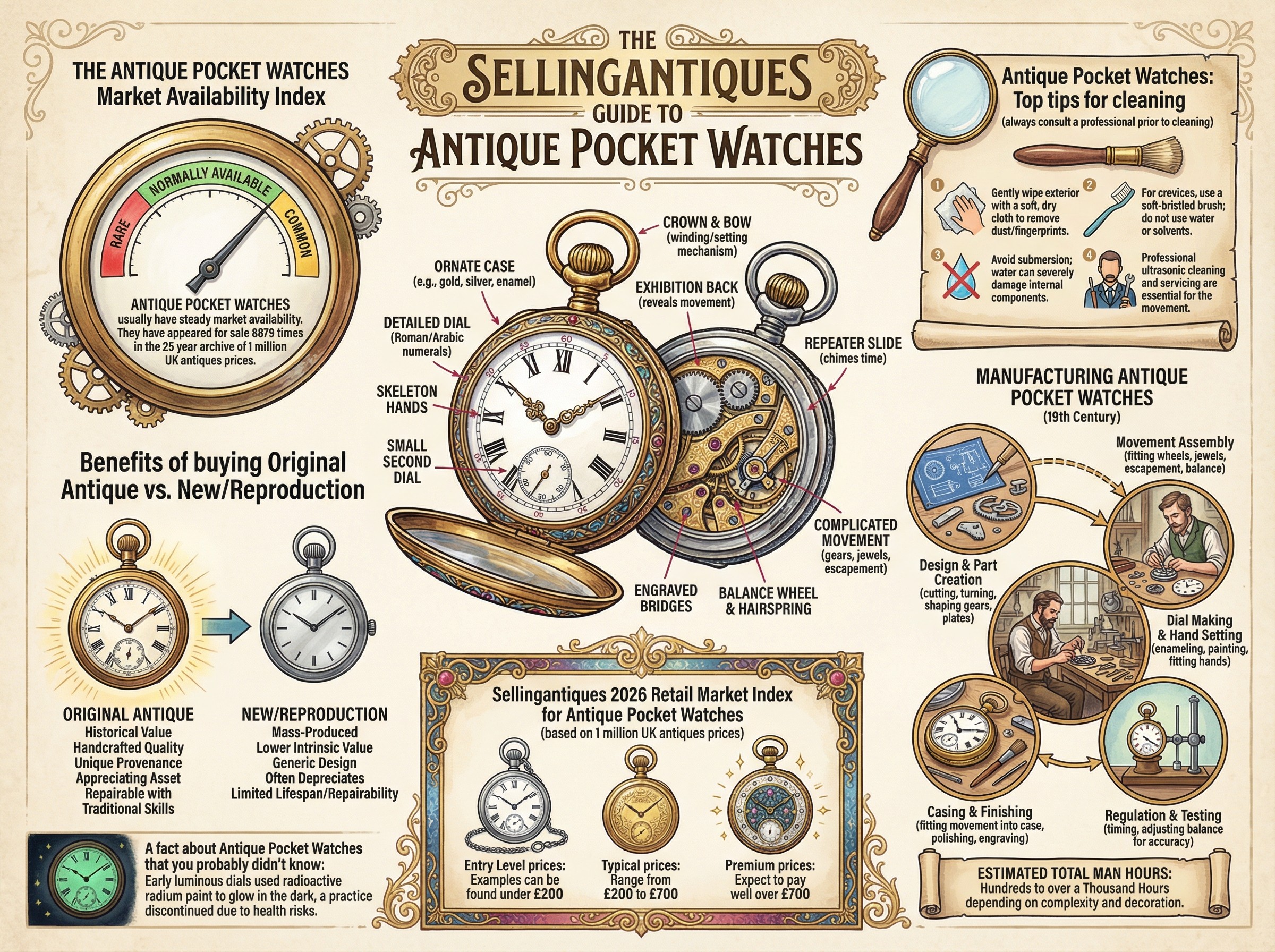 Antique Pocket Watches Guide Infographic