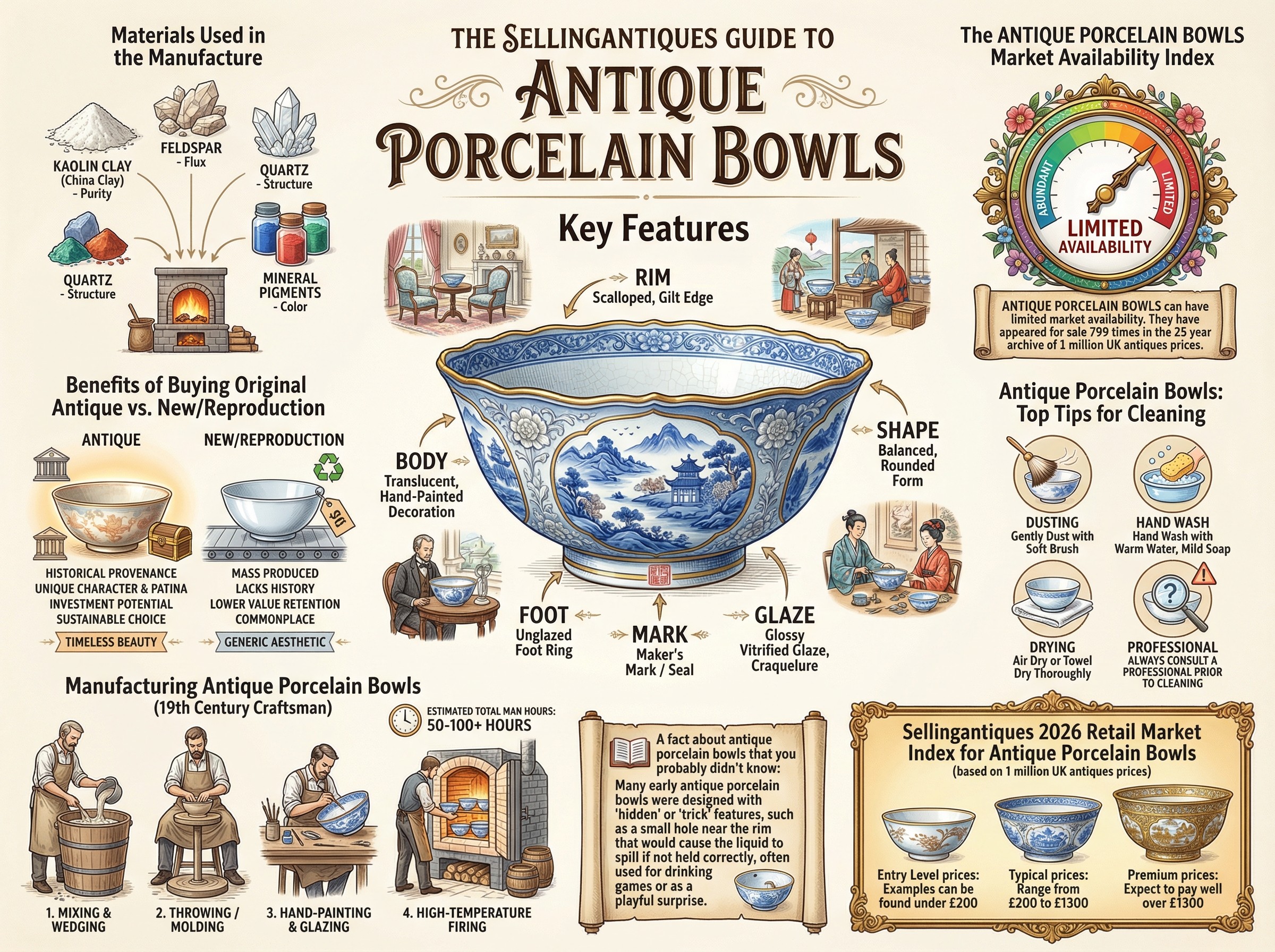 Antique Porcelain Bowls Guide Infographic
