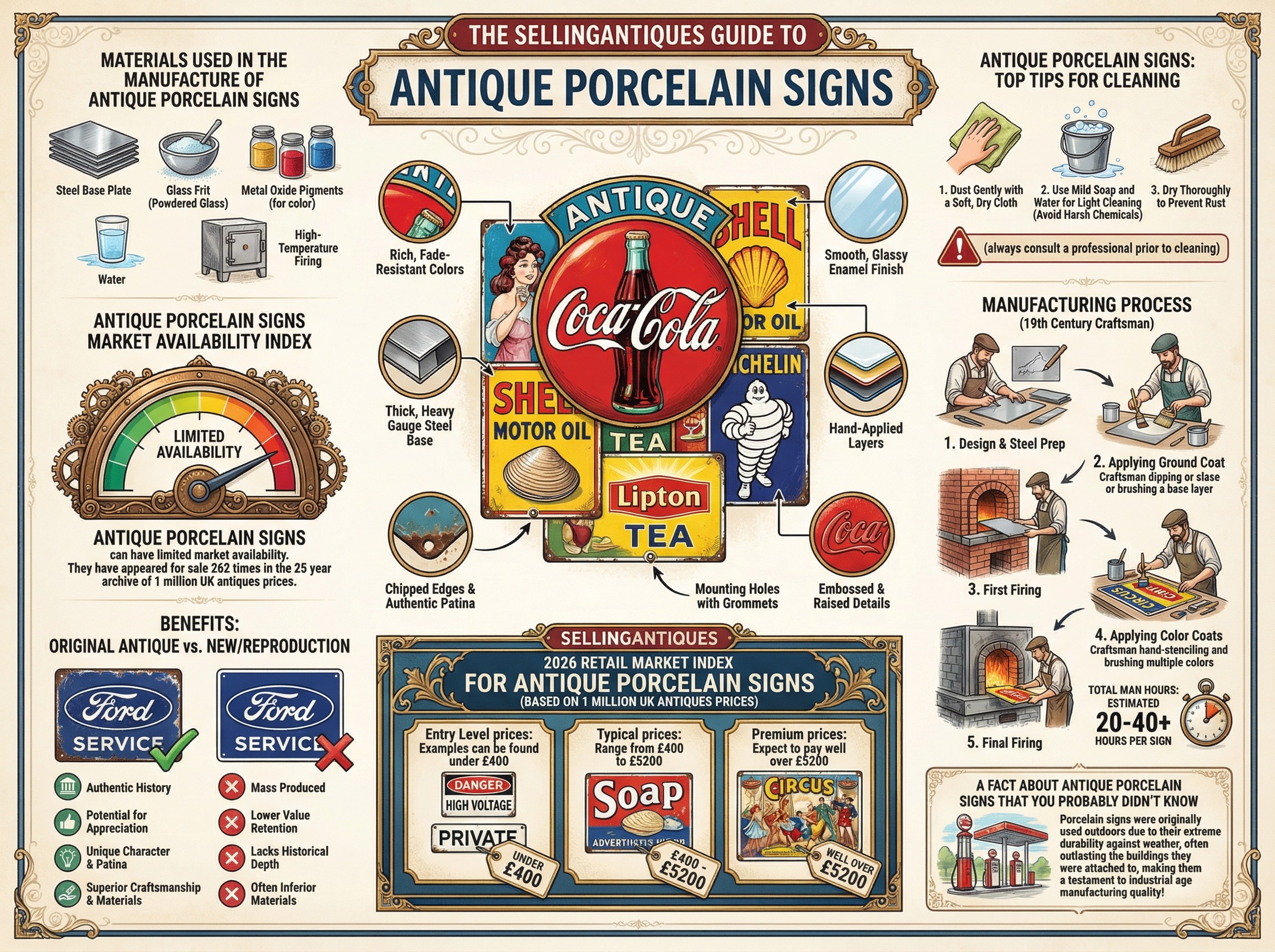 Antique Porcelain Signs Guide Infographic