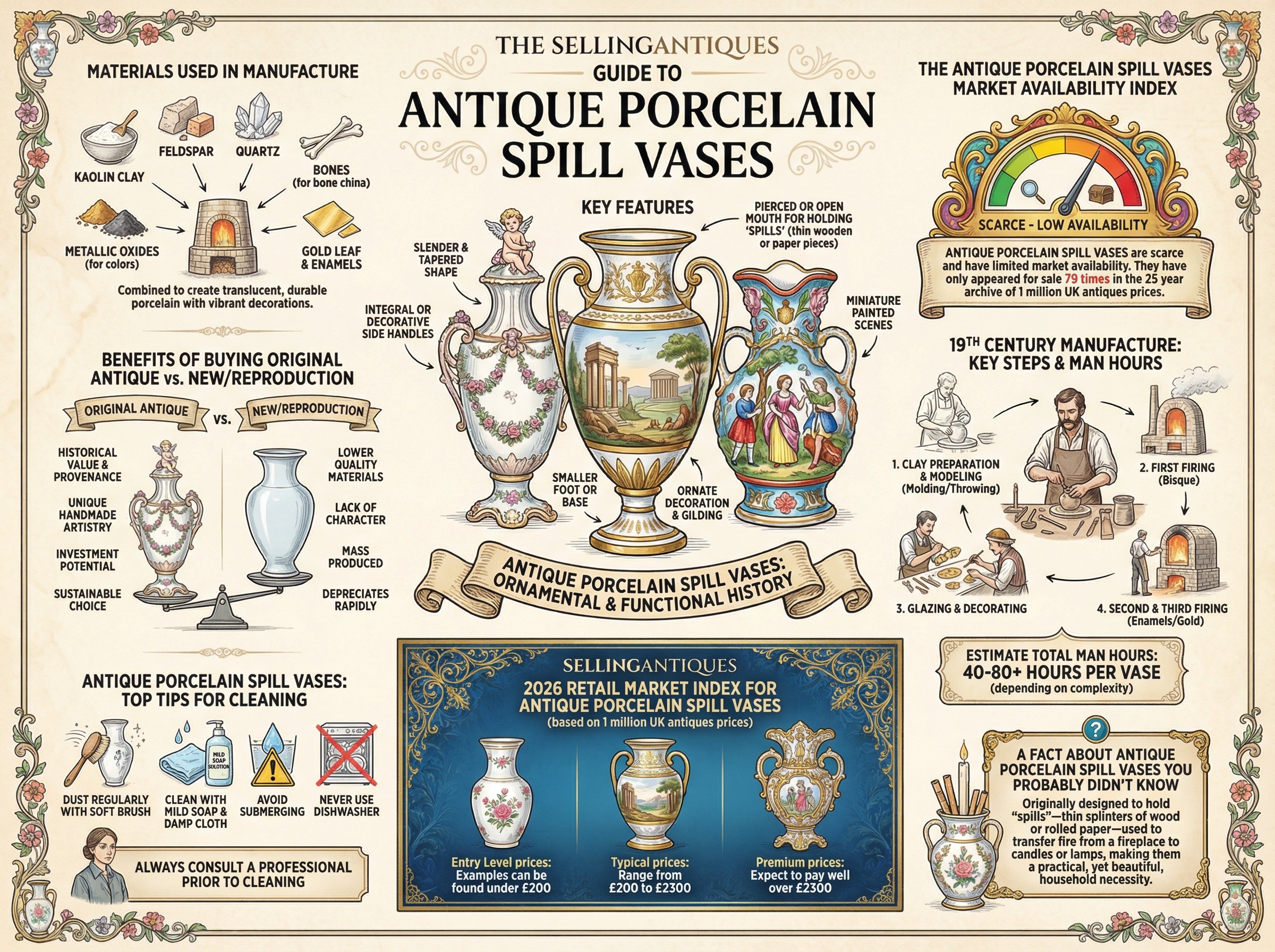 Antique Porcelain Spill Vases Guide Infographic
