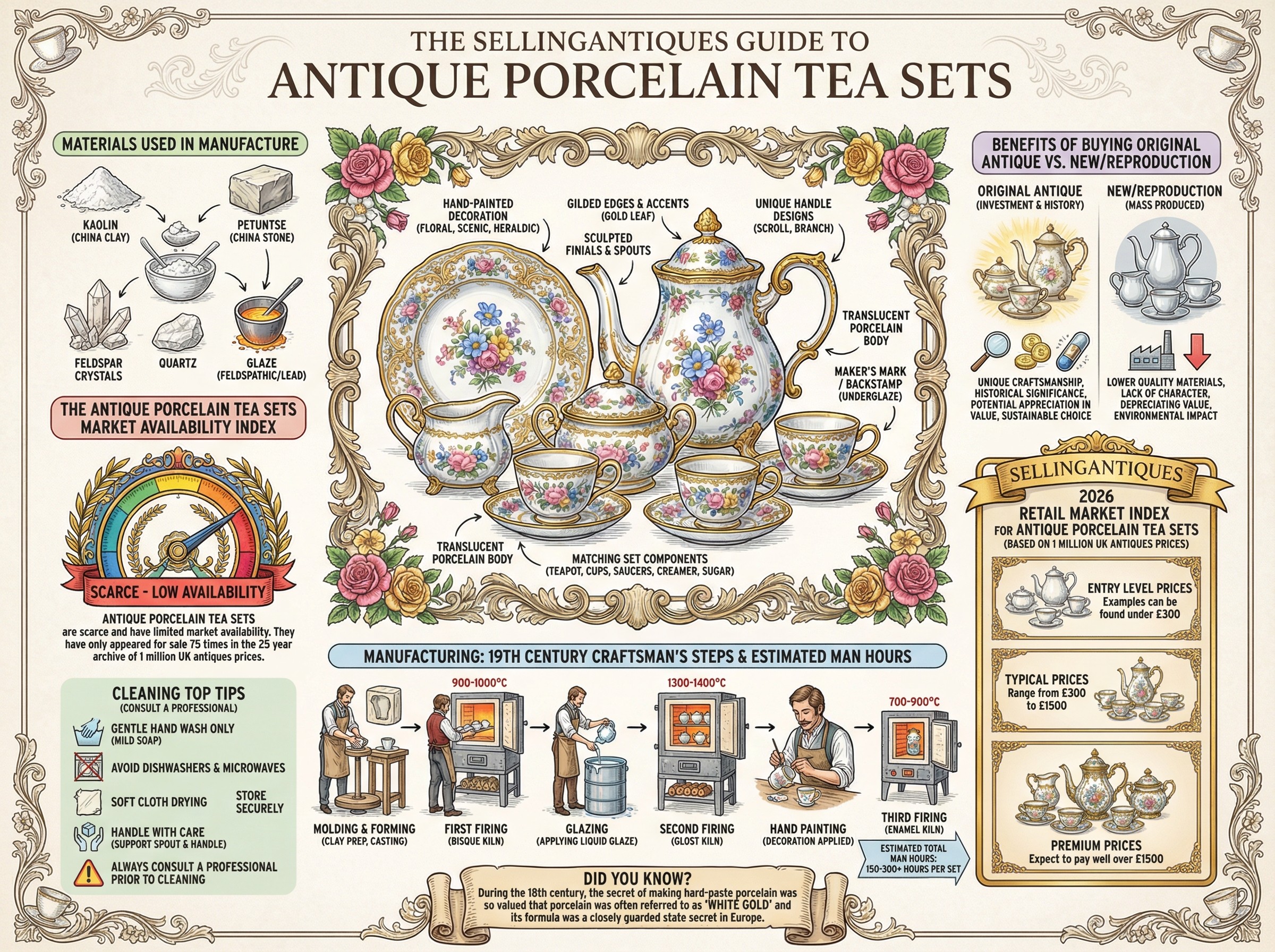 Antique Porcelain Tea Sets Guide Infographic