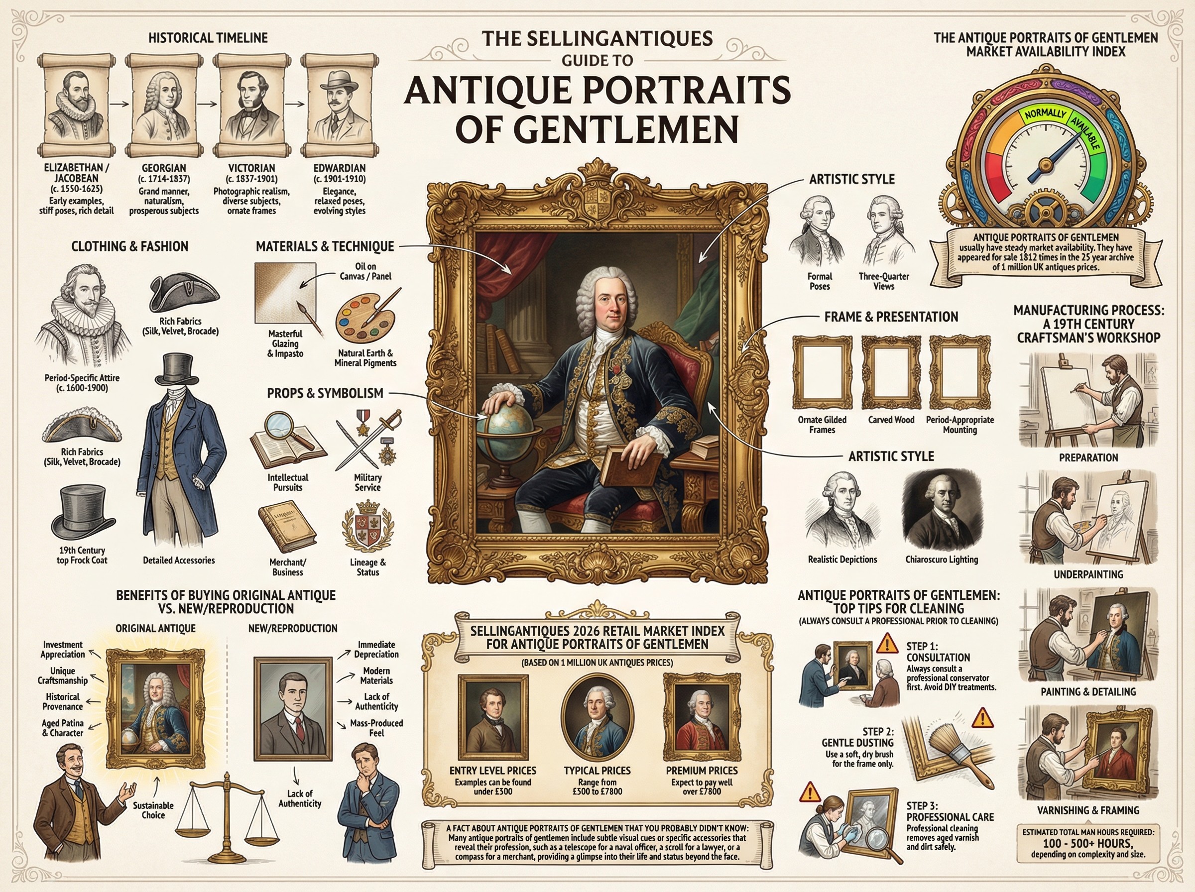 Antique Portraits Of Gentlemen Guide Infographic