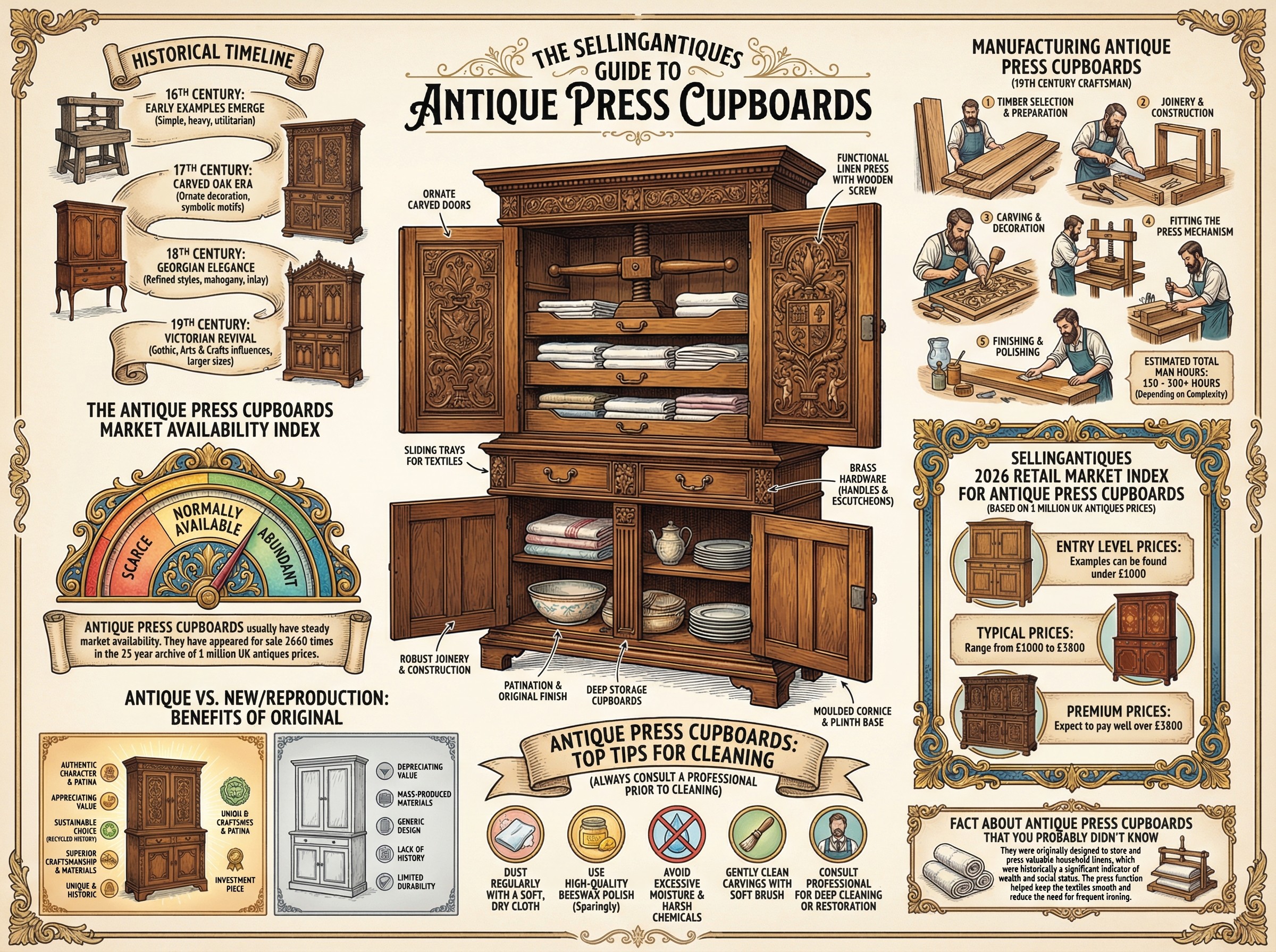 Antique Press Cupboards Guide Infographic